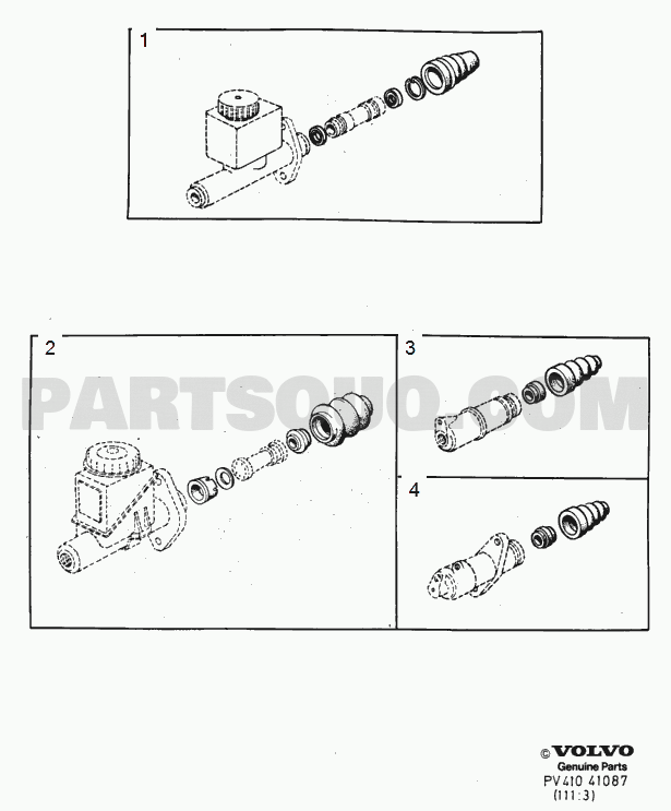 VOLVO 240 International Misc (INT) repair kits master cylinder control
