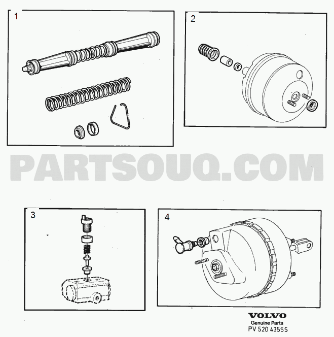 VOLVO 240 International Misc (INT) repair kits master cylinder, servocylinder Warning valve