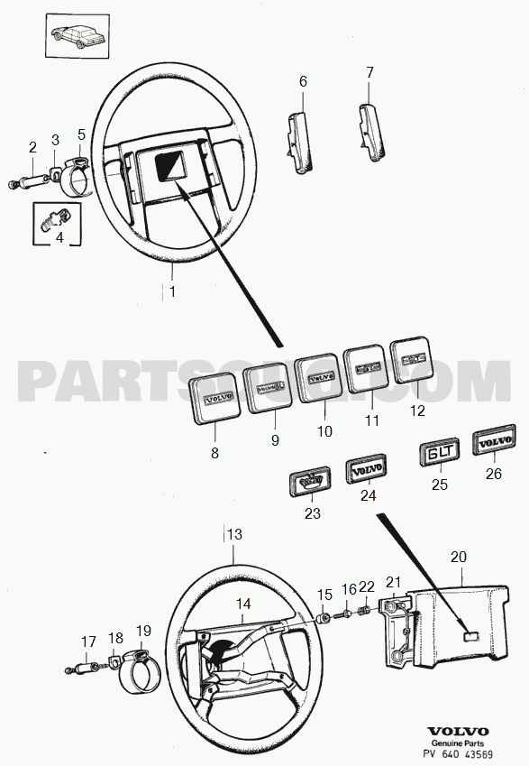 VOLVO 240 International Misc (INT) Steering wheel 1229689