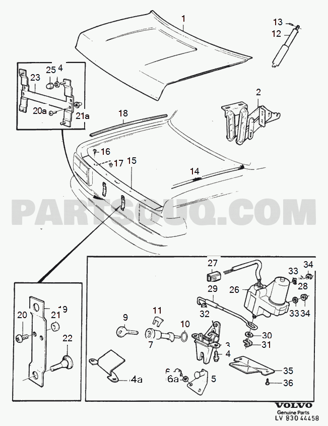 VOLVO 240 International Misc (INT) Trunk lid components