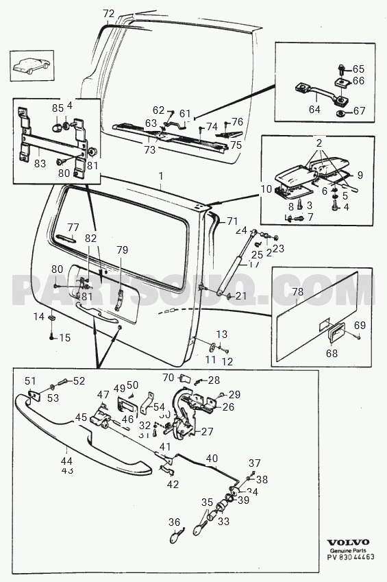 VOLVO 240 International Misc (INT) Tailgate components.