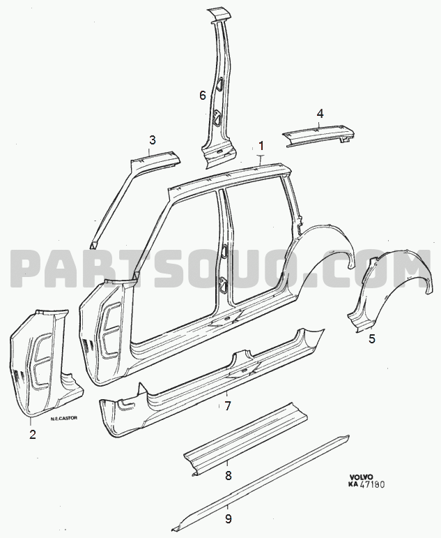 81 Body frame Volvo 240 Volvo Cars Europe EUR 1976 Parts
