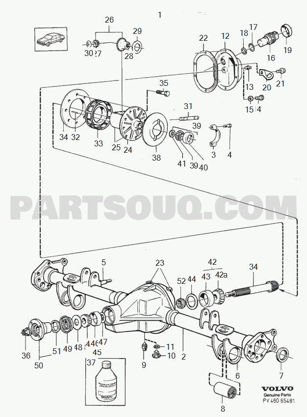 VOLVO 240 International Misc (INT) rear axle MARKED 1030