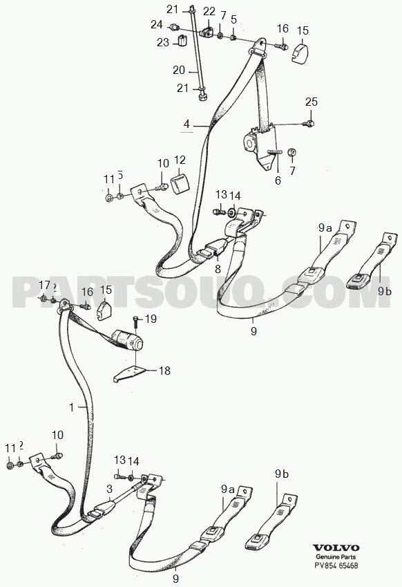 VOLVO 240 International Misc (INT) seat belt Rear 245, 265.