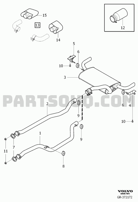 exhaust system Volvo V40 Cross Country Volvo Cars Europe EUR