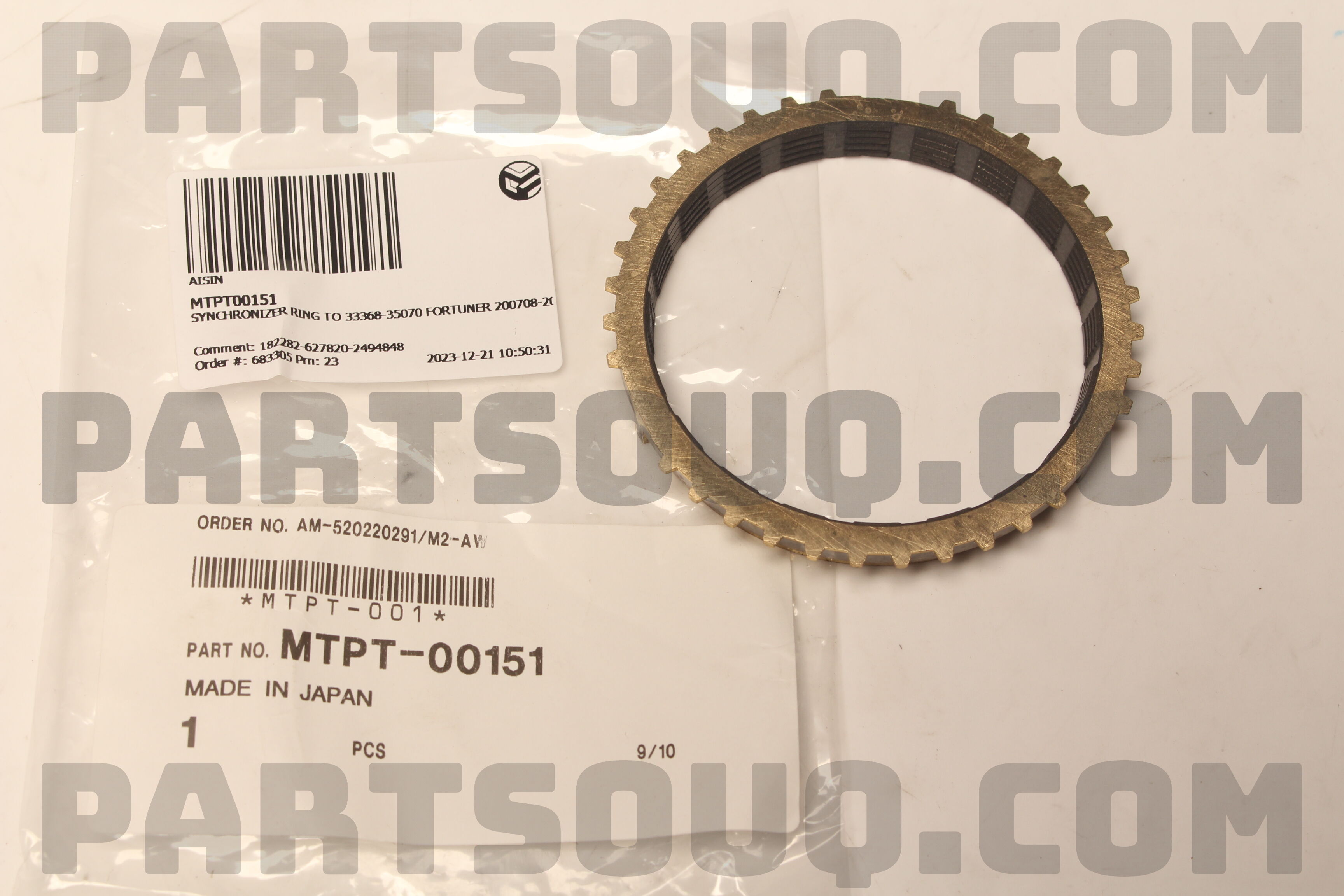 再再販！ RING, SYNCHRONIZER, NO.2 3336835070 | Toyota Parts | PartSouq 小物