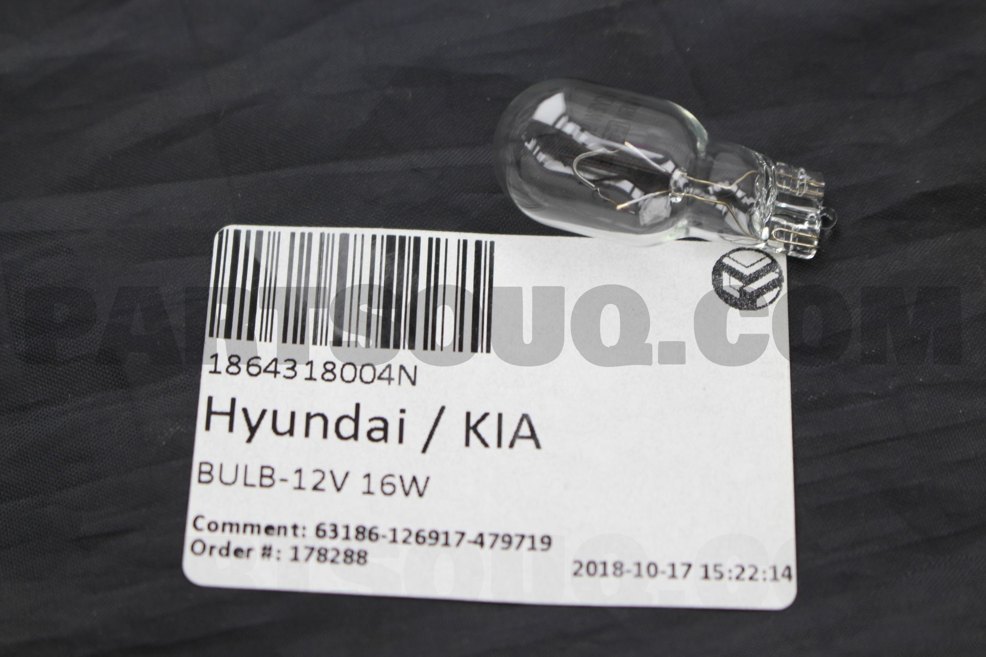 BULB-12V 16W 1864318004N | Hyundai / KIA Parts | PartSouq
