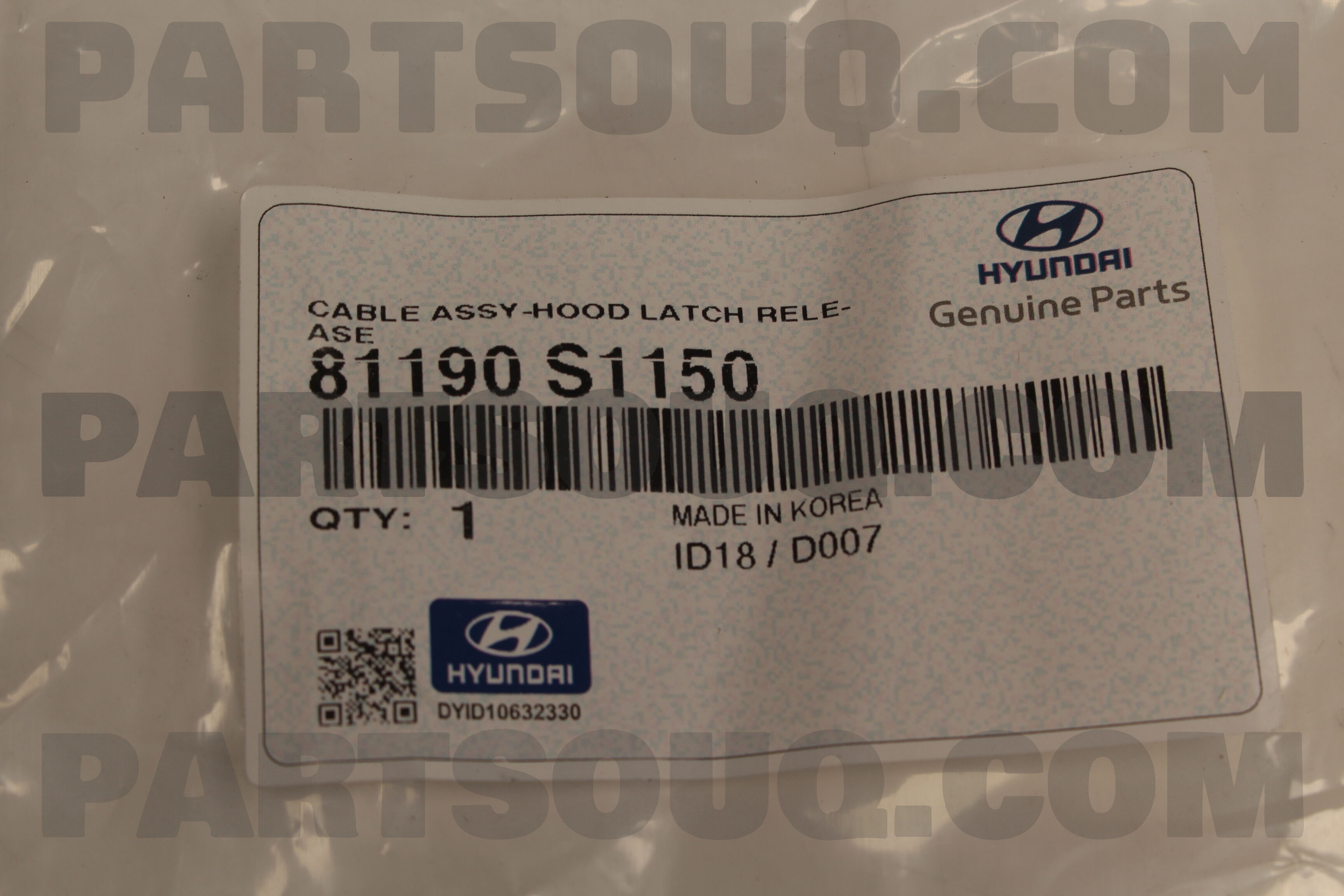 CABLE ASSY-HOOD LATCH RELEASE 81190S1150 | Hyundai / KIA Parts | PartSouq
