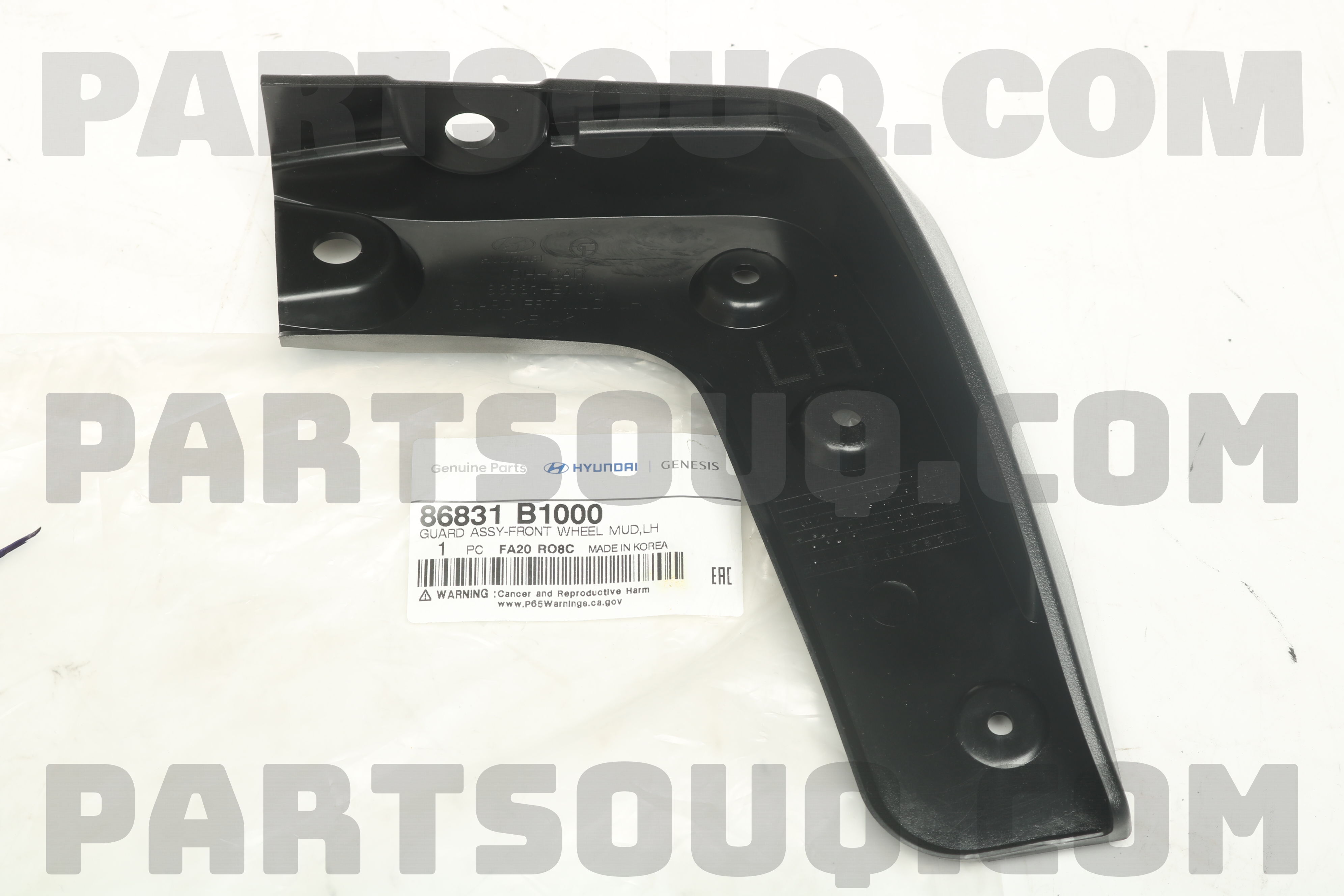 GUARD ASSY-FR WHEEL MUD LH 86831B1000 | Hyundai / KIA Parts | PartSouq GUARD ASSY-FR WHEEL MUD LH 86831B1000 | Hyundai / KIA Parts | PartSouq