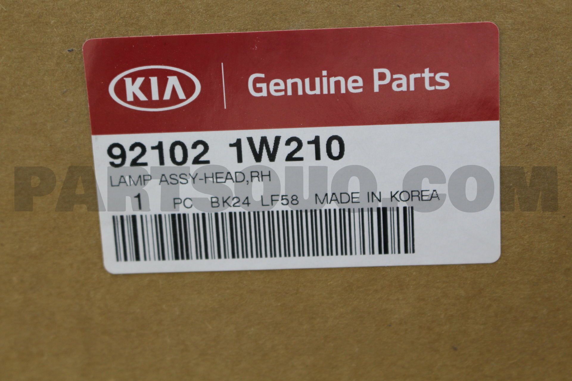 Genuine Hyundai Kia Head Lamp RH 921021W210 