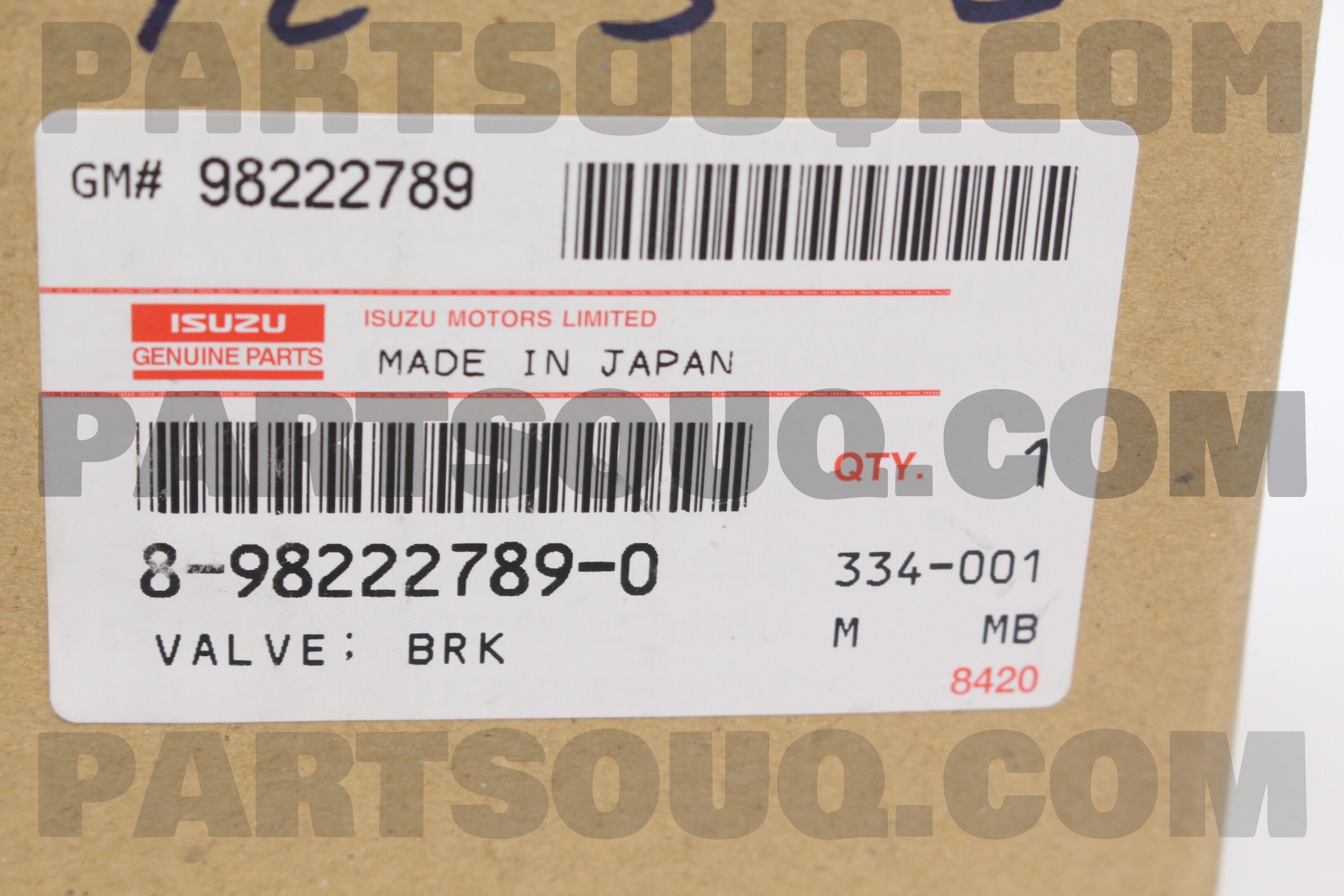 VALVE; BRK 8982227890 | Isuzu Parts | PartSouq