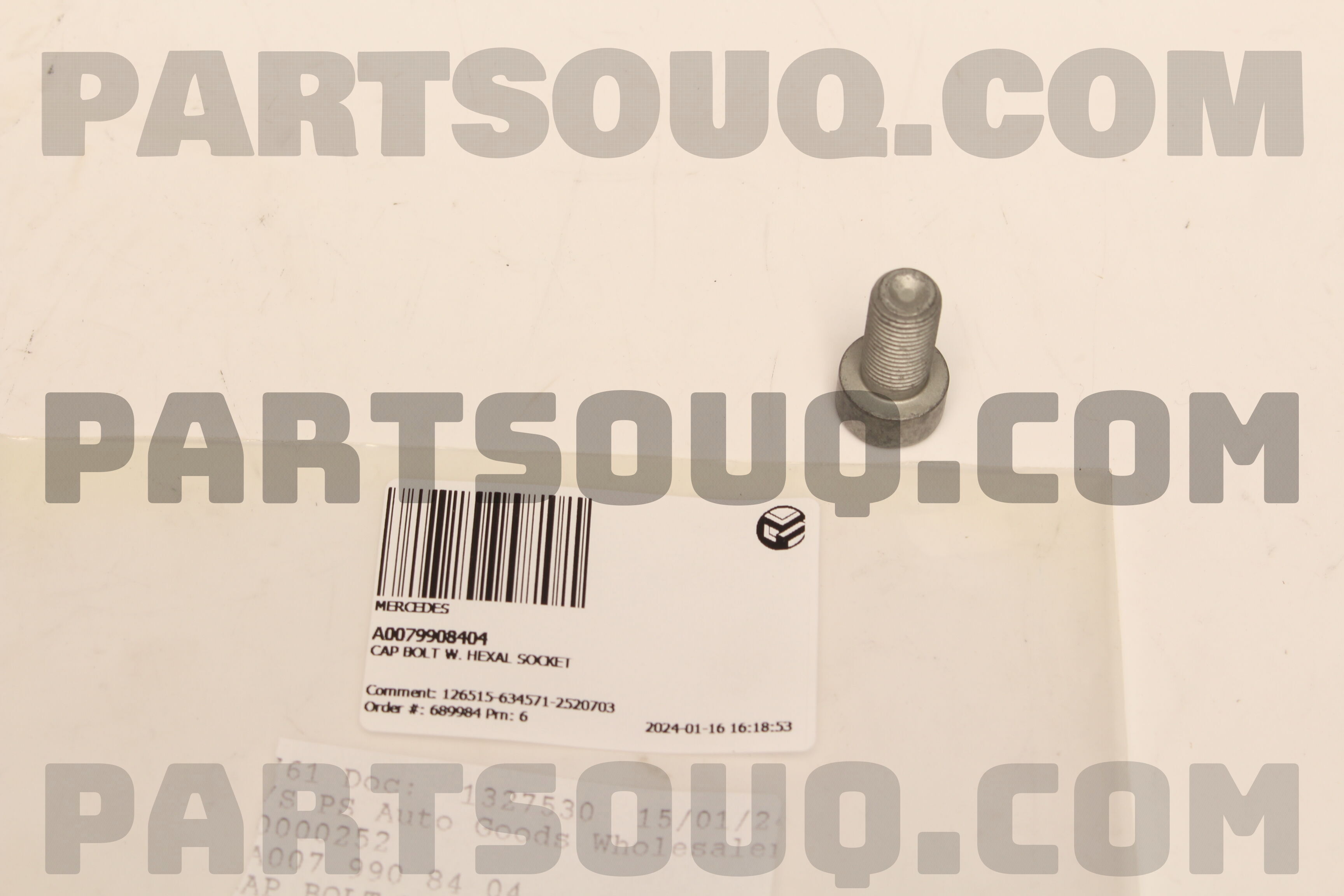 CAP BOLT W. HEXAL SOCKET A0079908404 | MERCEDES Parts | PartSouq