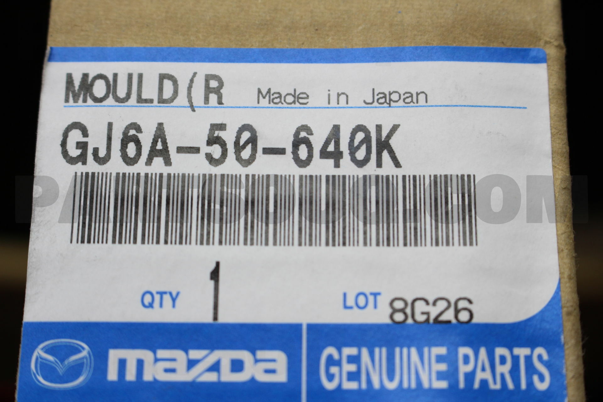 R GJ6A50640K Genuine Mazda MOULD ,FRT.BELT GJ6A-50-640K 