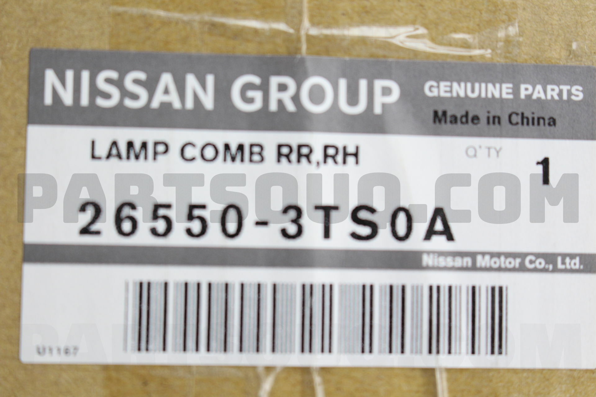 265503TS0A Nissan LAMP COMB RR RH