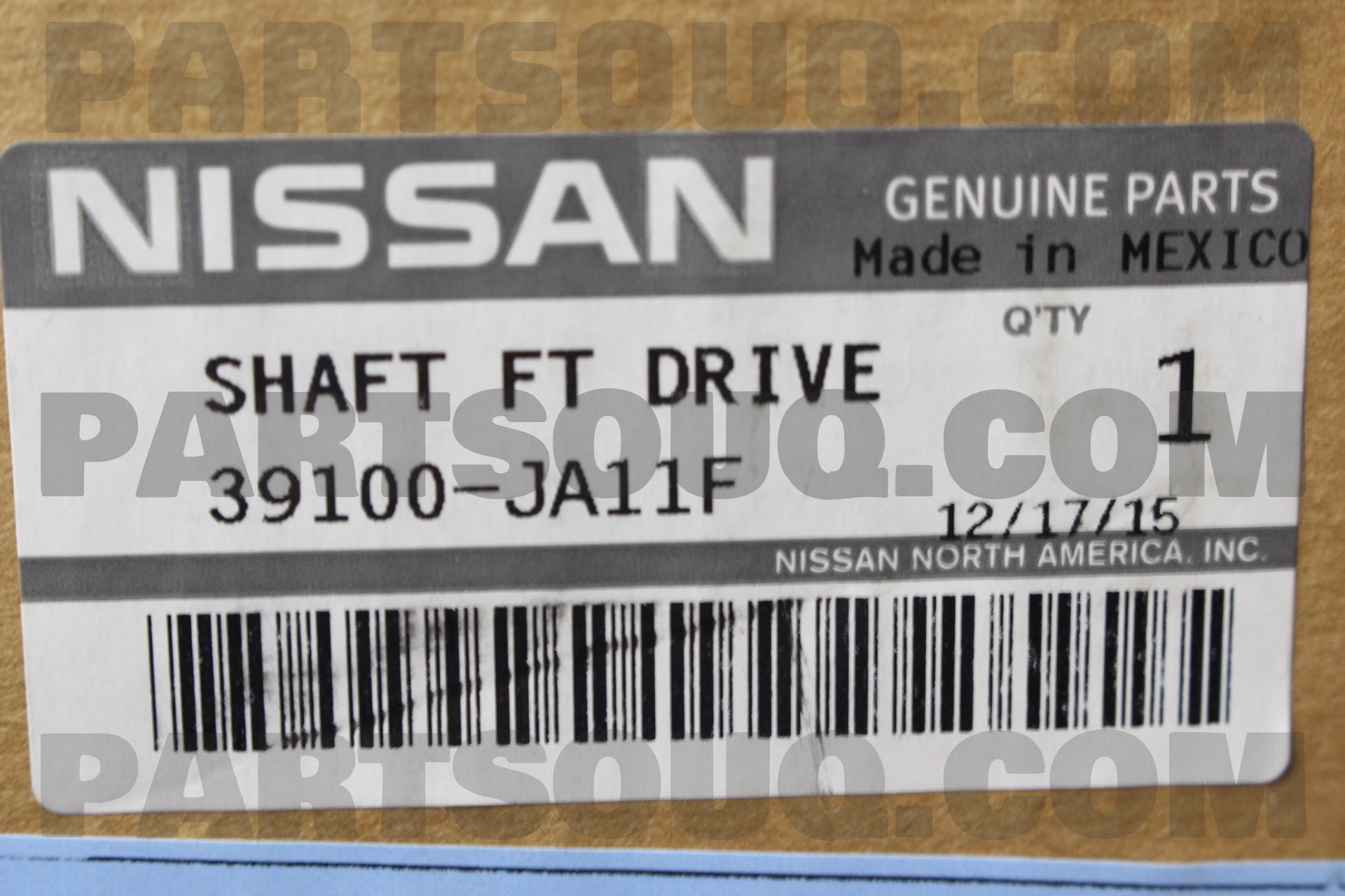 SHAFT ASSY-FRONT DRIVE,RH 39100JA11F | Nissan Parts | PartSouq