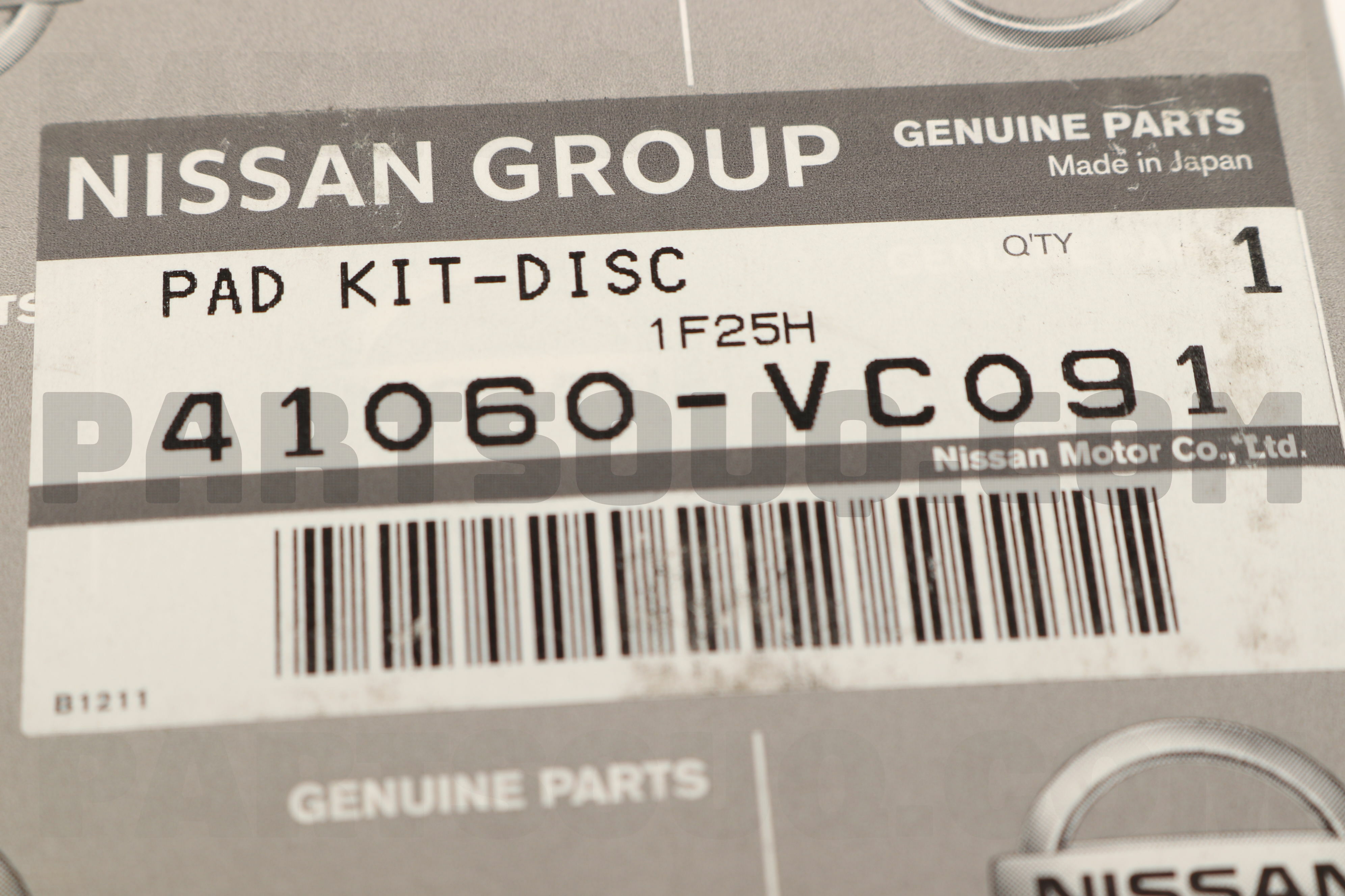 PAD KIT-DISC D1060VC091, Nissan Parts