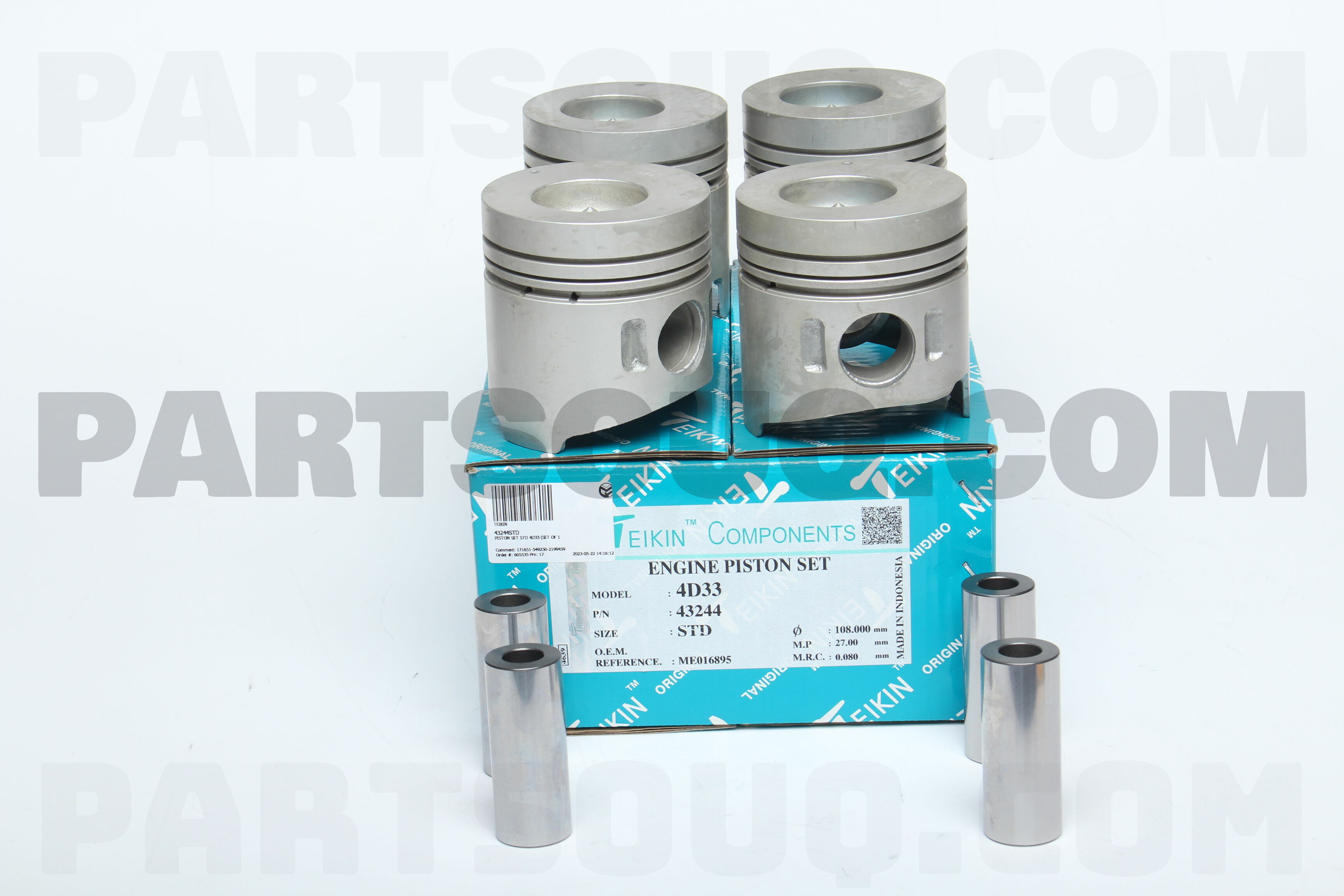 PISTON SET STD 4D33 (SET OF 1) 43244STD | TEIKIN Parts | PartSouq