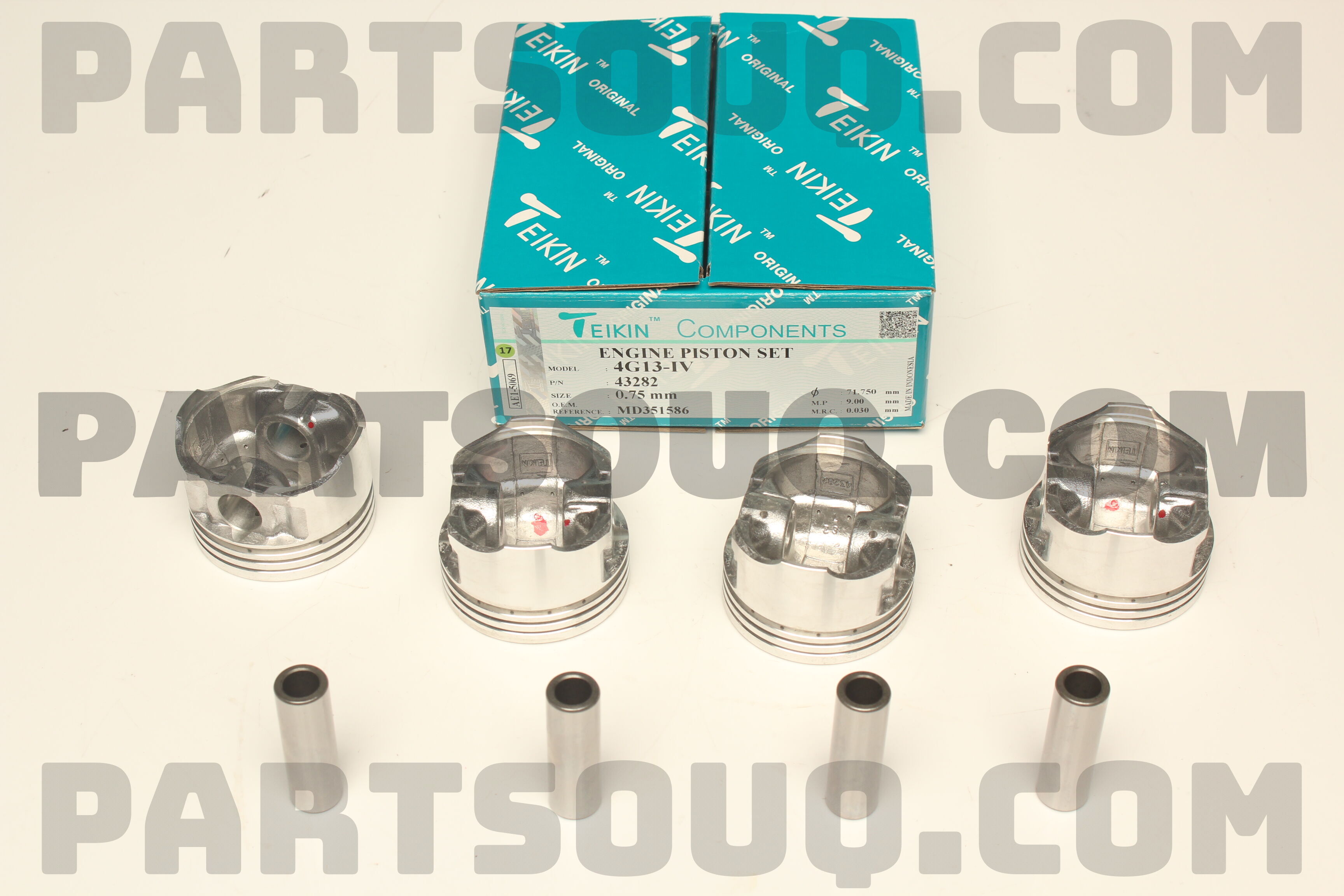 PISTON SET 075 4G13-IV (SET OF 1) 432820075 | TEIKIN Parts
