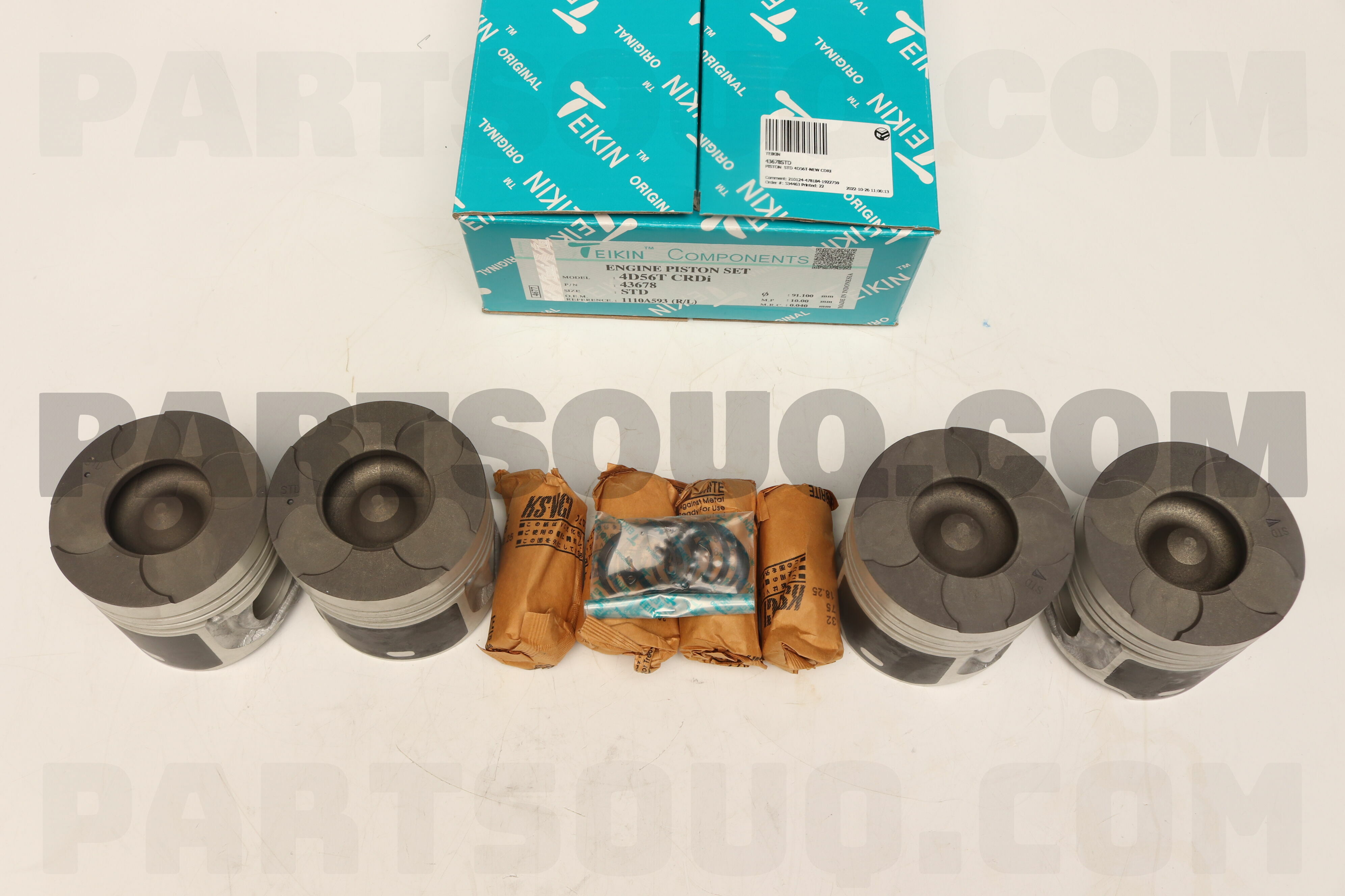 PISTON SET STD 4D56T-NEW CDRI (SET OF 1) 43678STD | TEIKIN