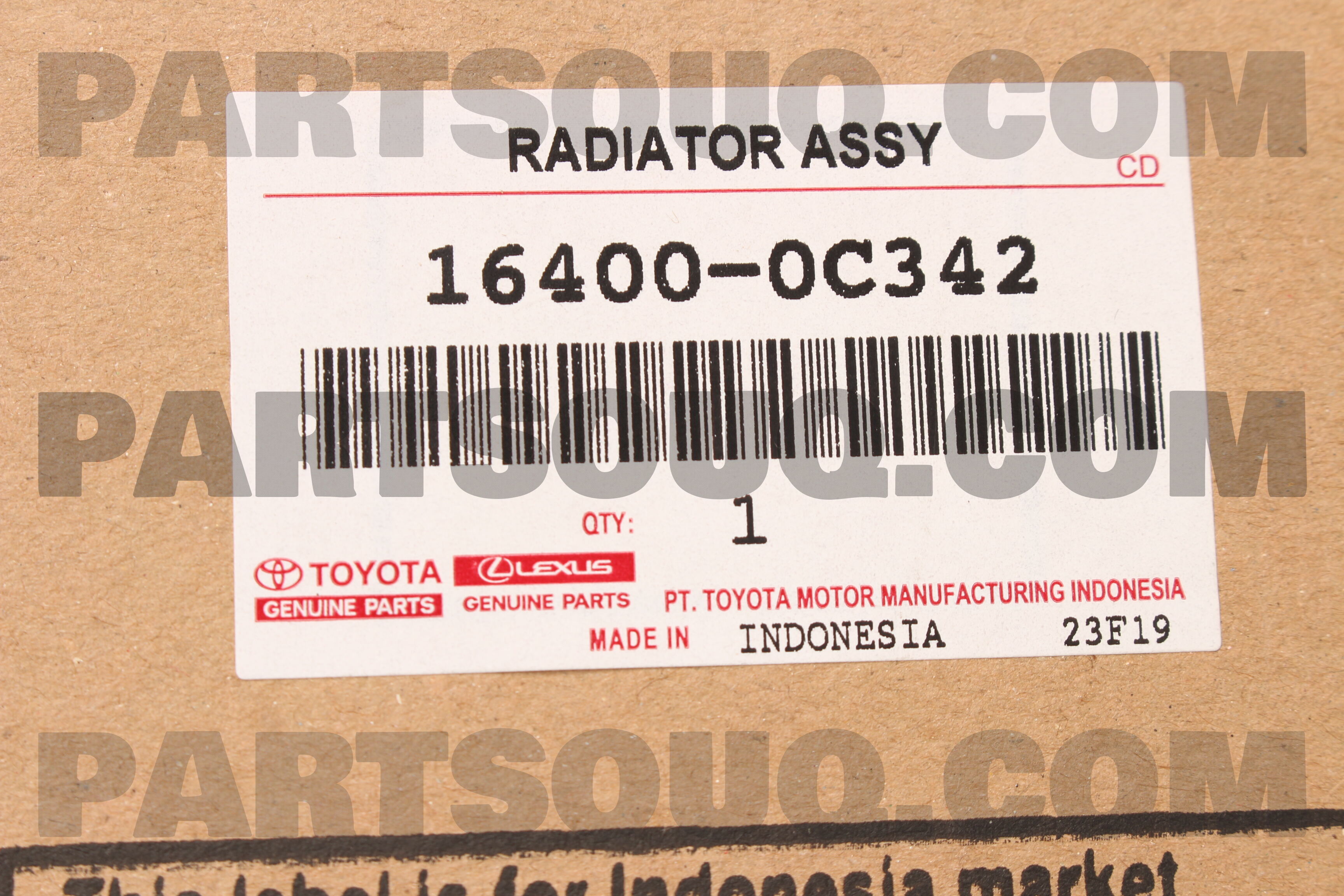 感謝の声続々！ 164000C342 ASSY RADIATOR | PartSouq | Parts Toyota メンテナンス