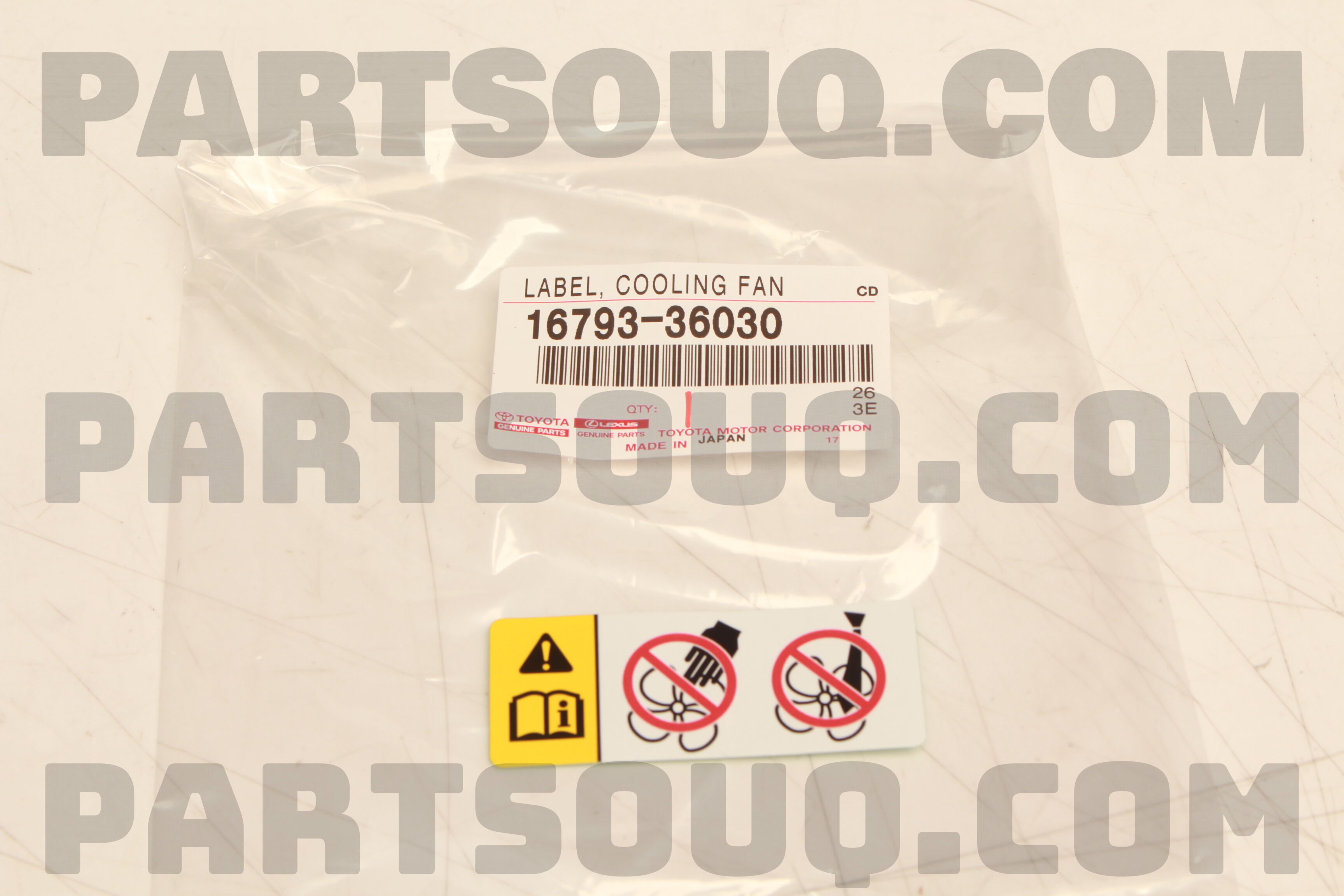 LABEL COOLING FAN 1679336030 | Toyota Parts | PartSouq