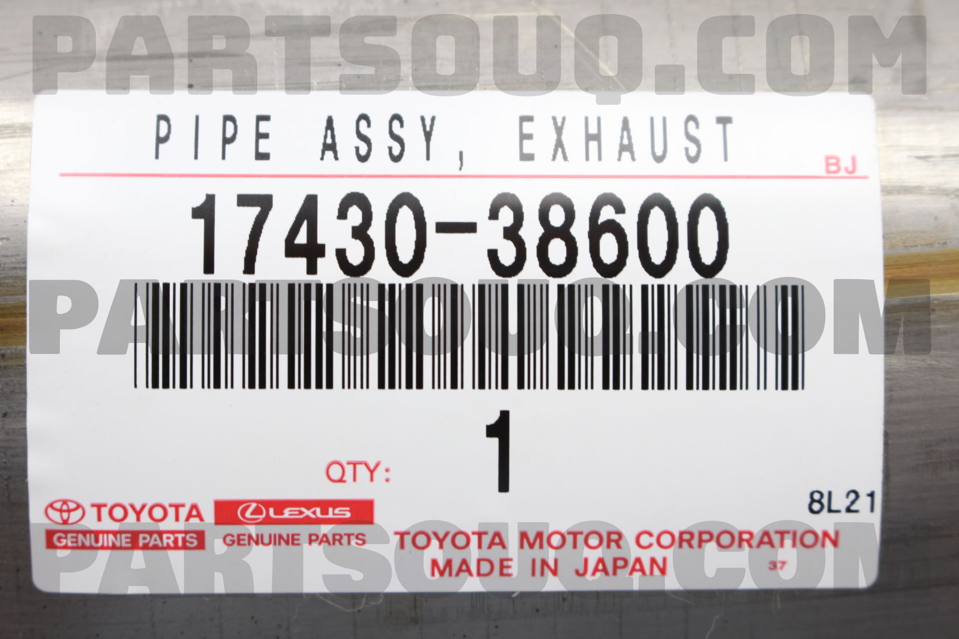 1743038600 PIPE ASSY, EXHAUST, TAIL