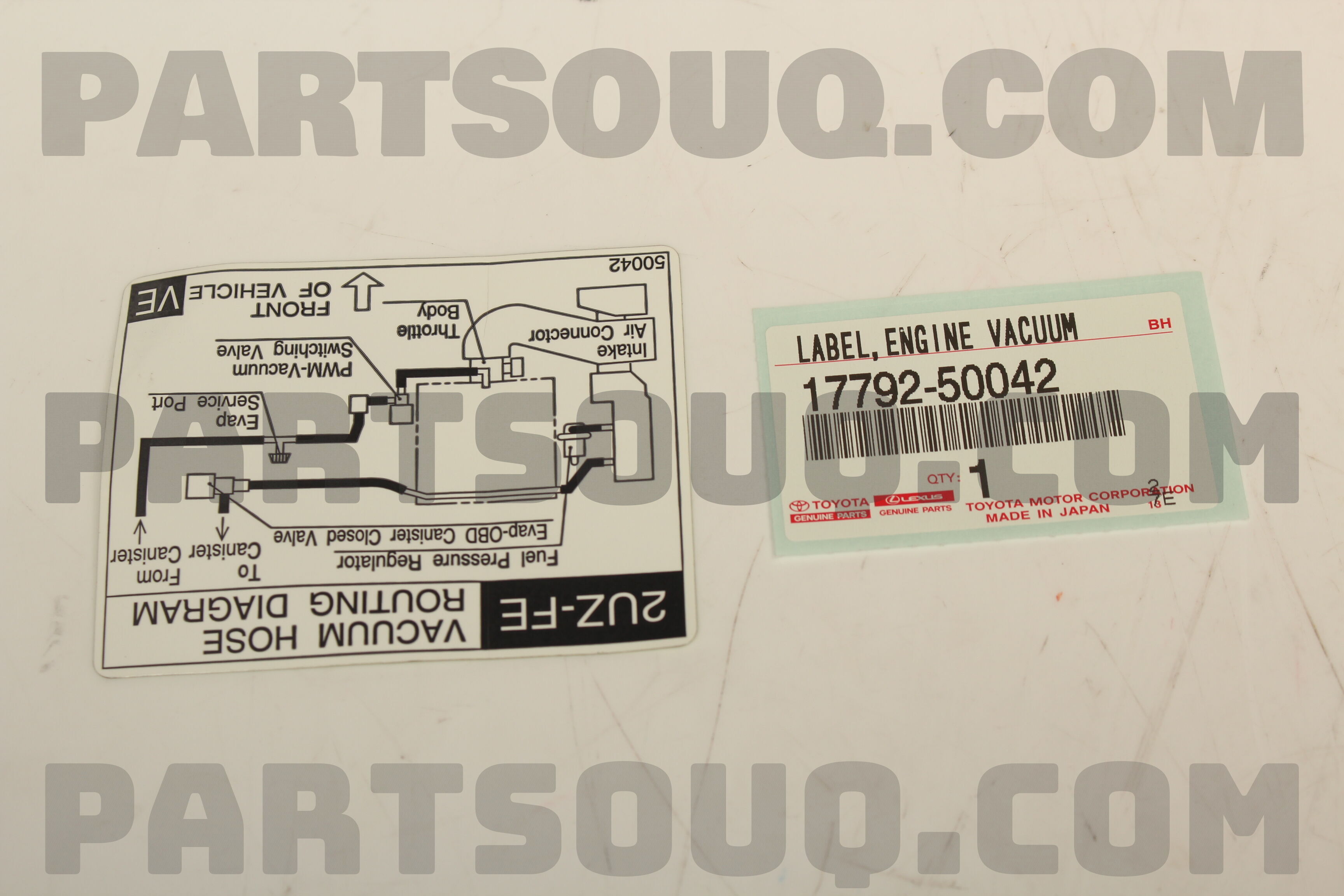 PLATE, ENGINE VACUUM HOSE INFORMATION 1779250042 | Toyota Parts | PartSouq