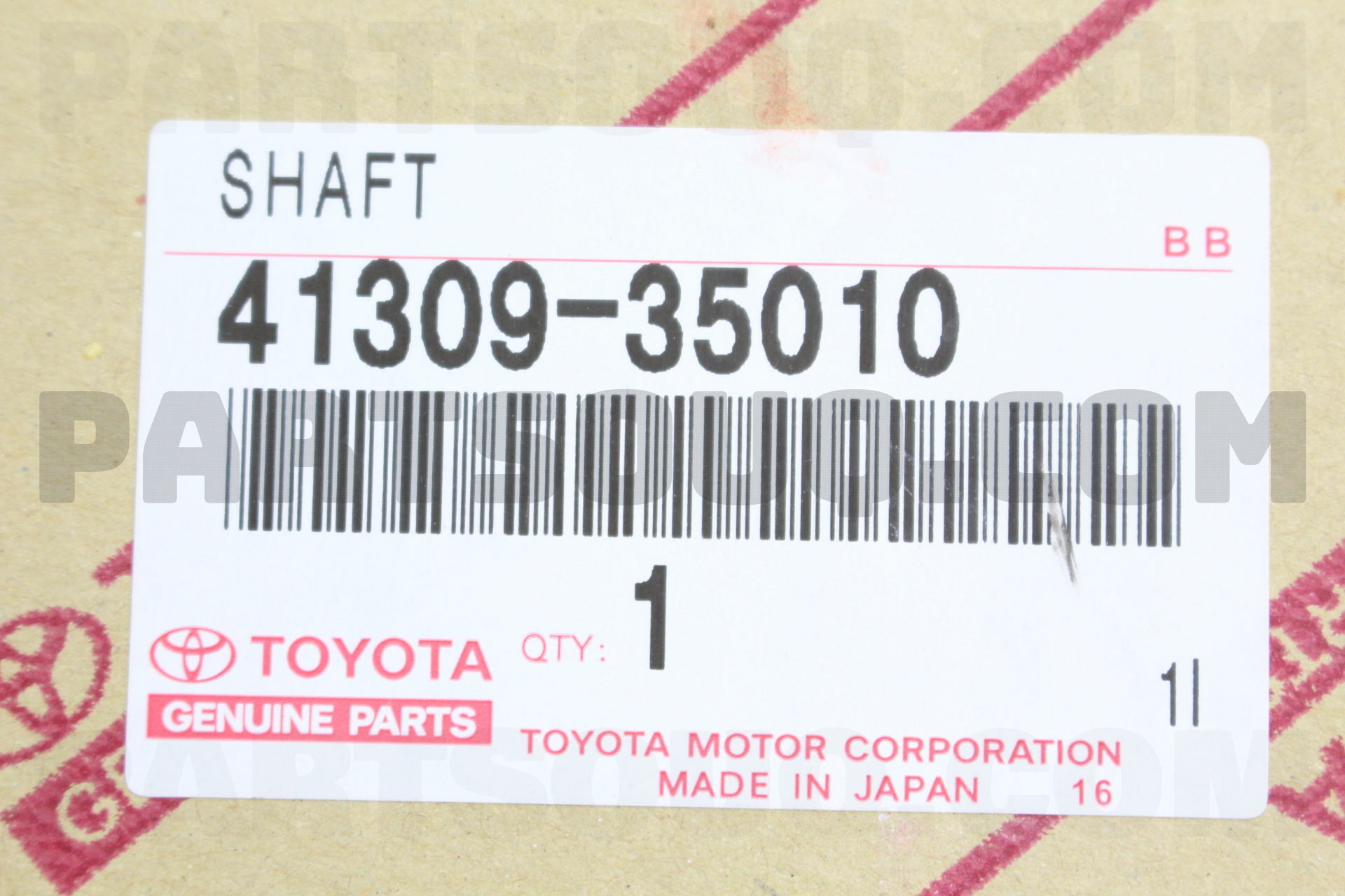 Shaft 41337-48010 Diff Side GEA Genuine Toyota Parts Shaft 41337-48010 Diff Side GEA Genuine Toyota Parts