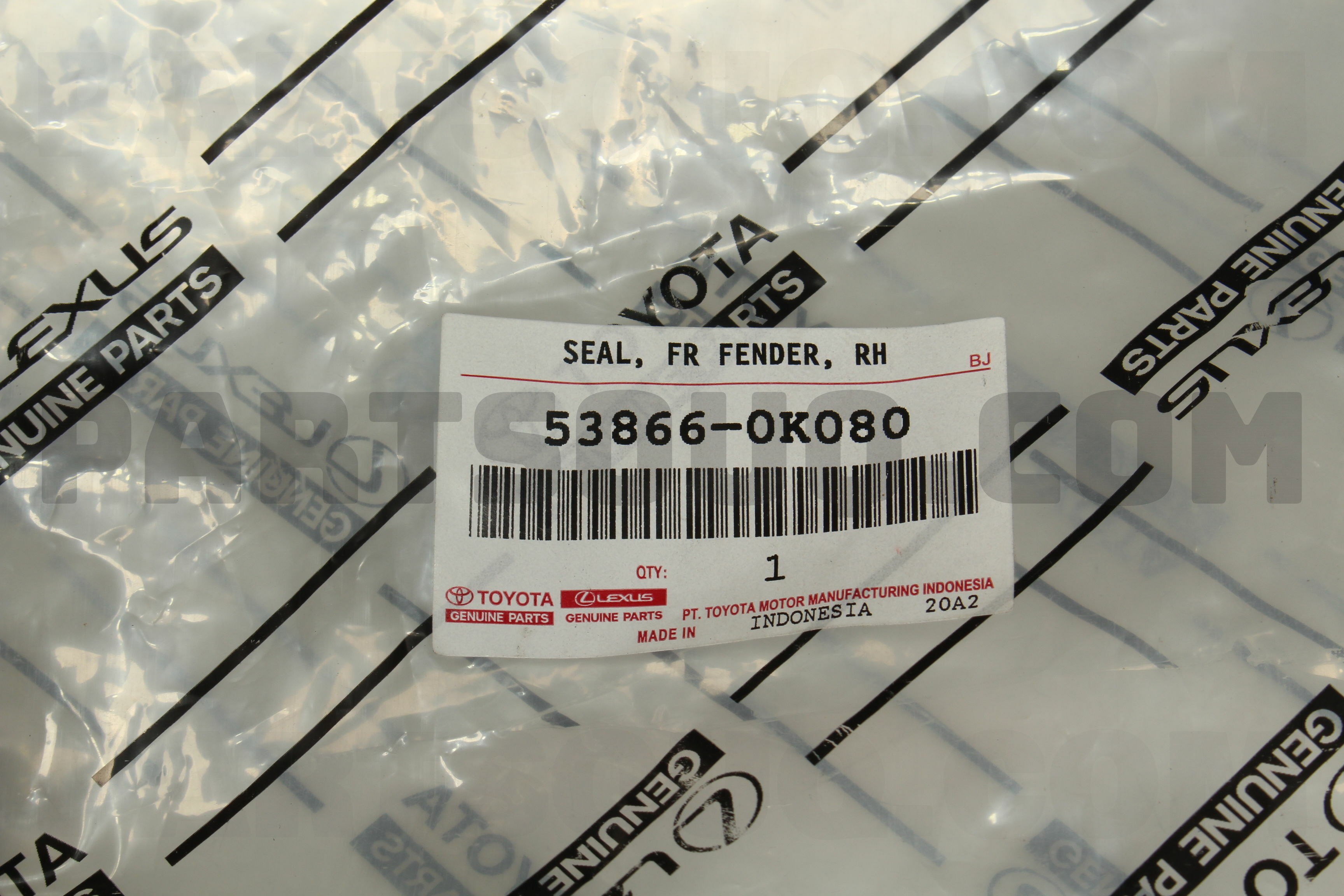SEAL FR FENDER TO C 538660K080 | Toyota Parts | PartSouq