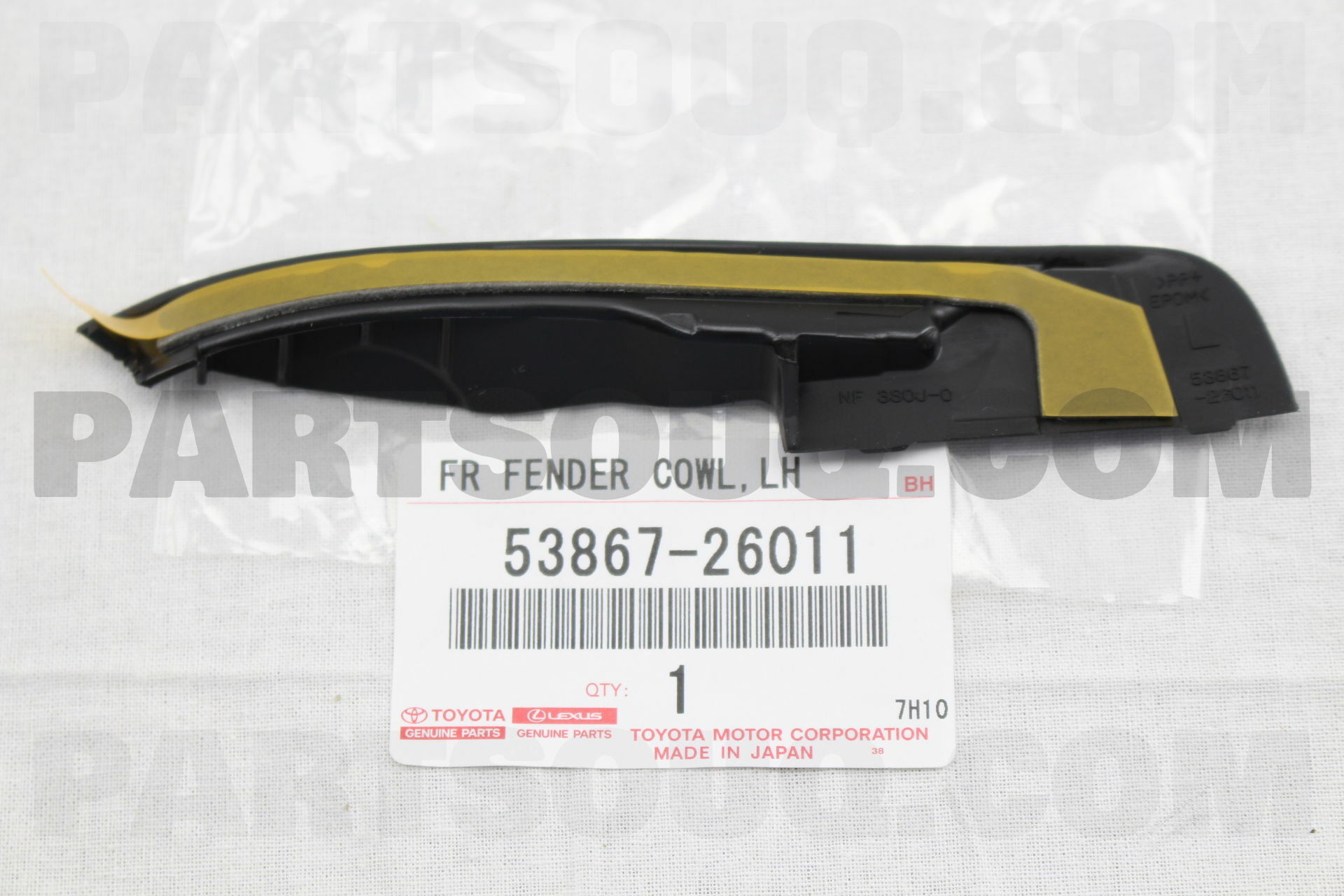 SEAL, FRONT FENDER TO COWL SIDE, LH 5386726011 | Toyota