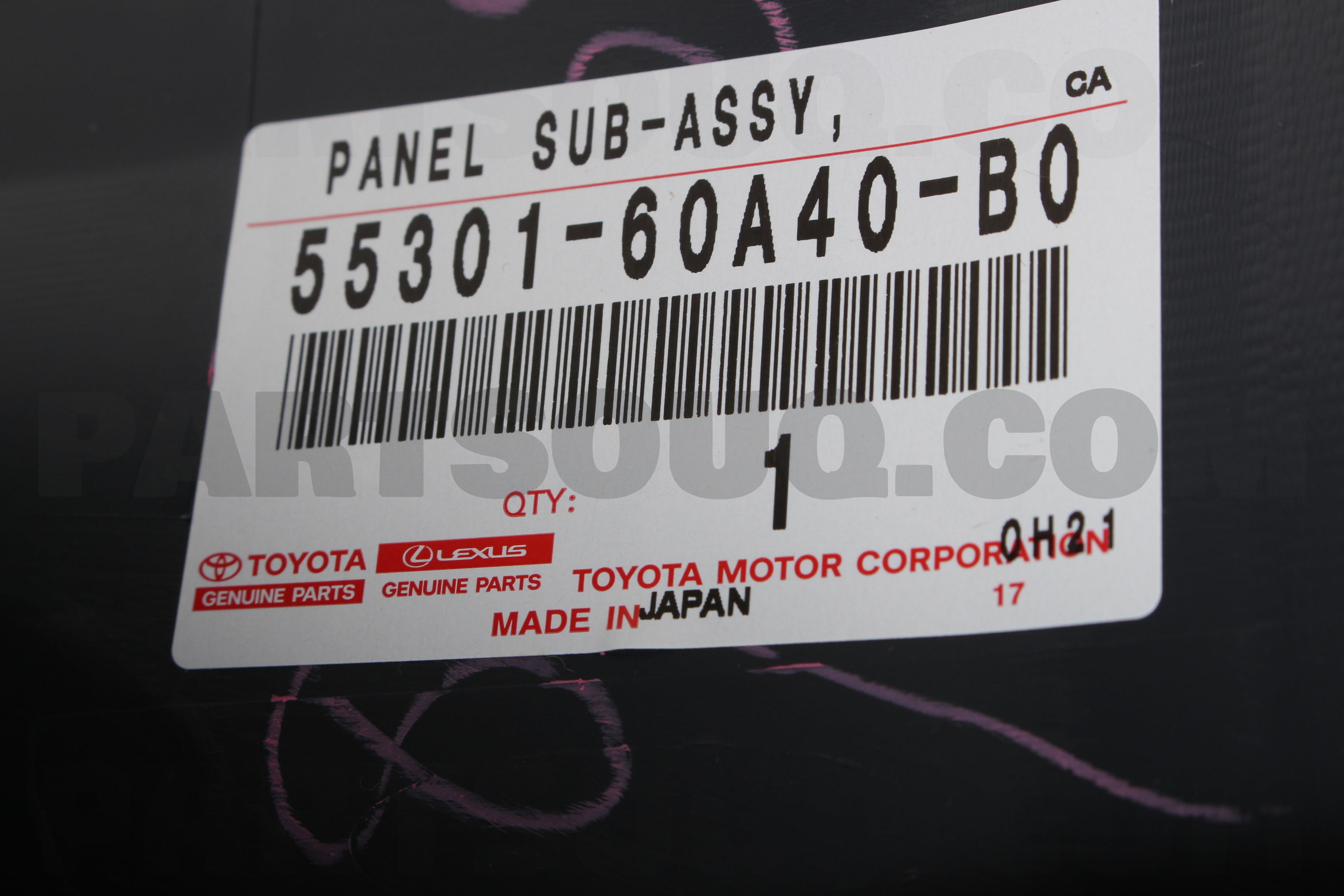 サンボページ PANEL SUB-ASSY, INSTRUMENT 5530160A40B0 | Toyota Parts