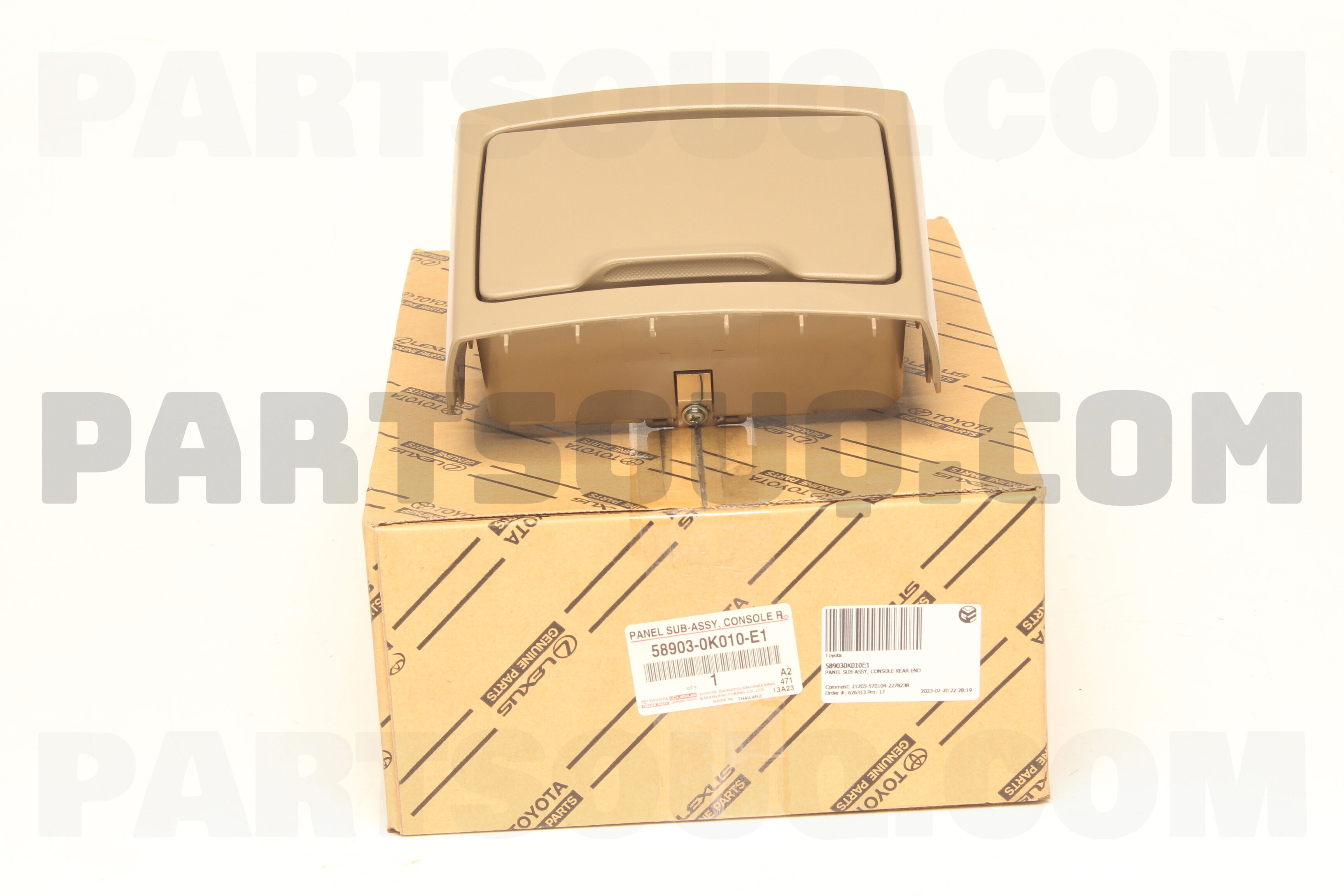 PANEL SUB-ASSY, CONSOLE REAR END 589030K010E1 | Toyota Parts