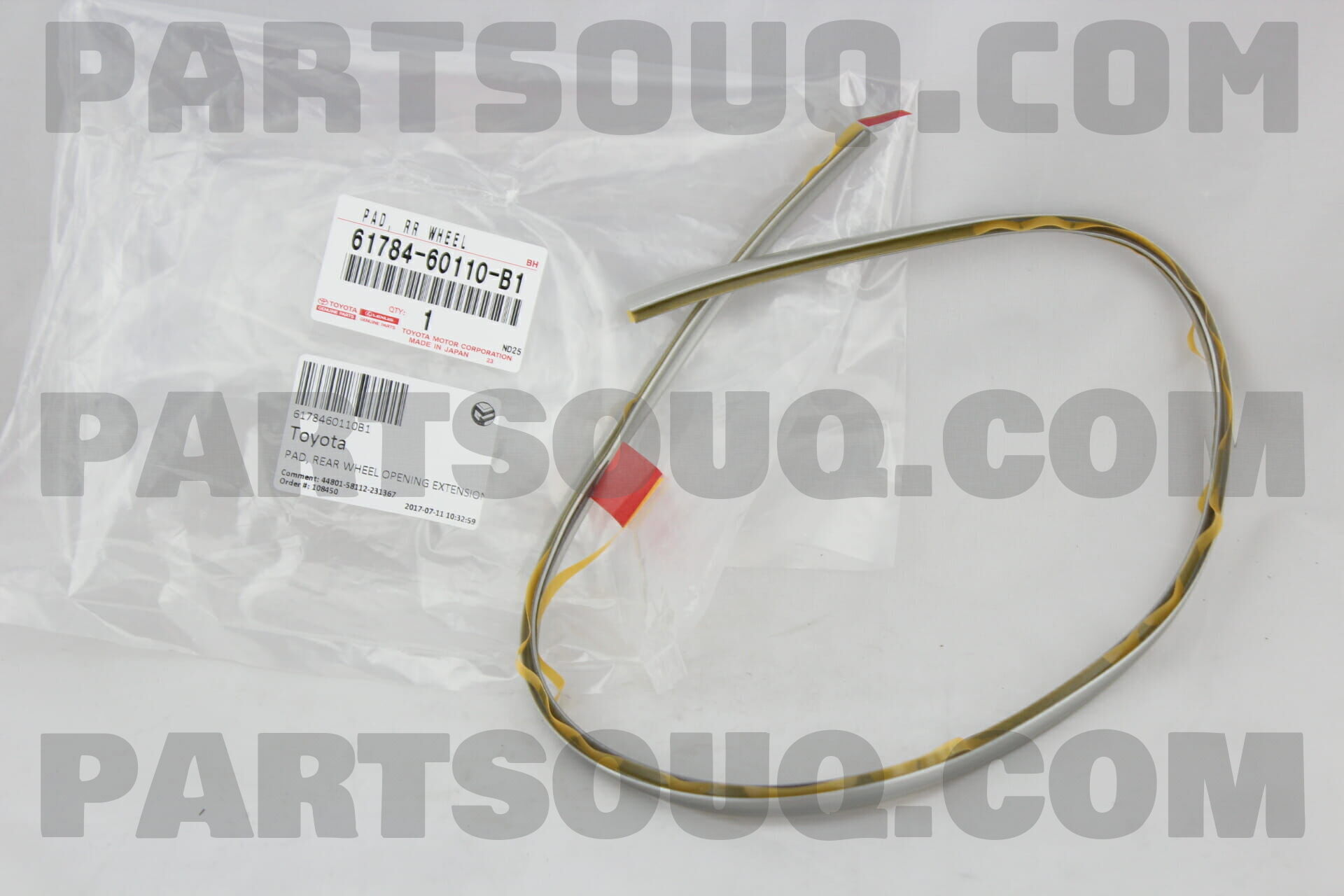PAD, REAR WHEEL OPENING EXTENSION, NO.2 6178460110B1 | Toyota Parts ...