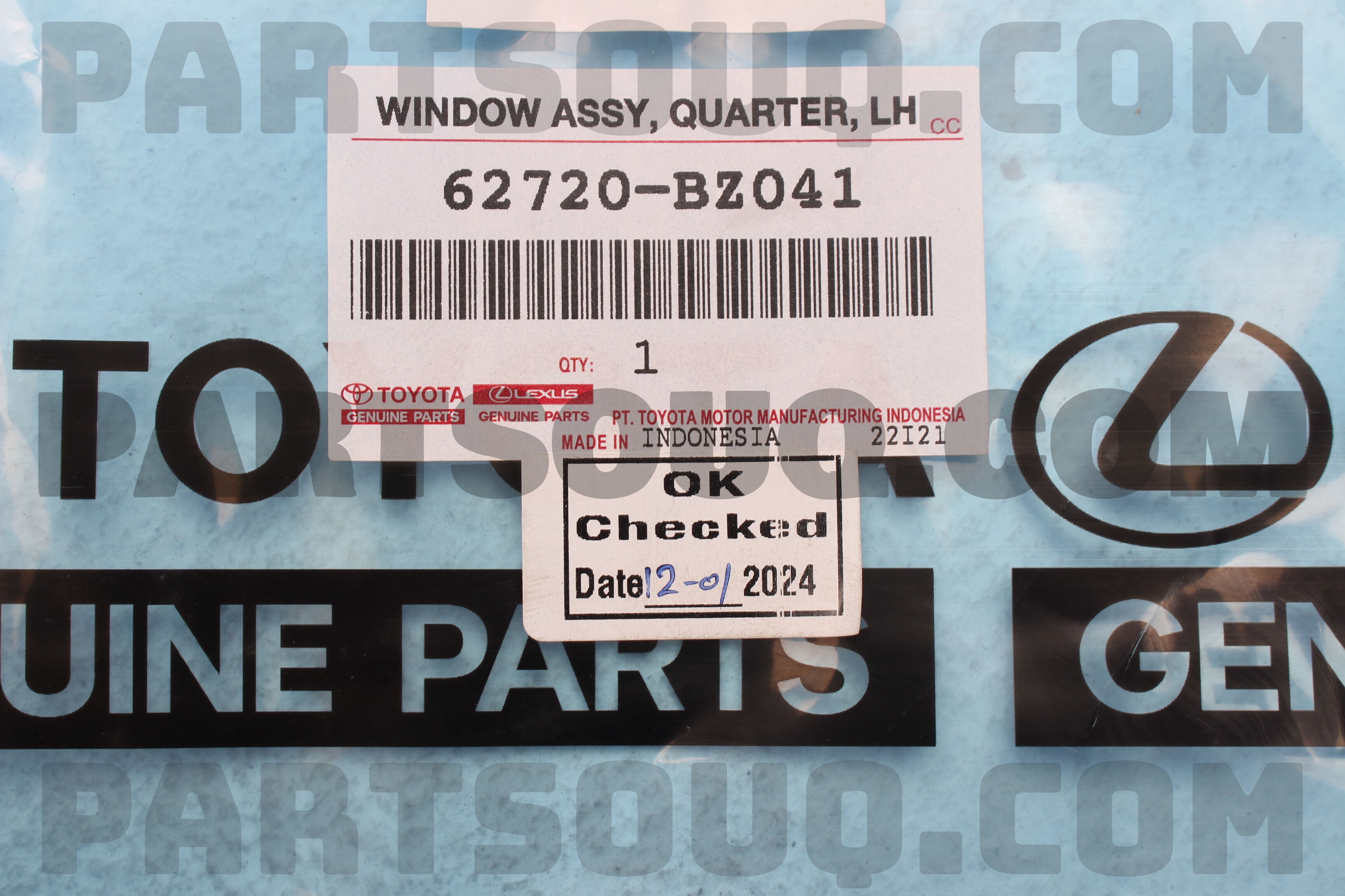 WINDOW ASSY QUARTER 62720BZ041 | Toyota Parts | PartSouq