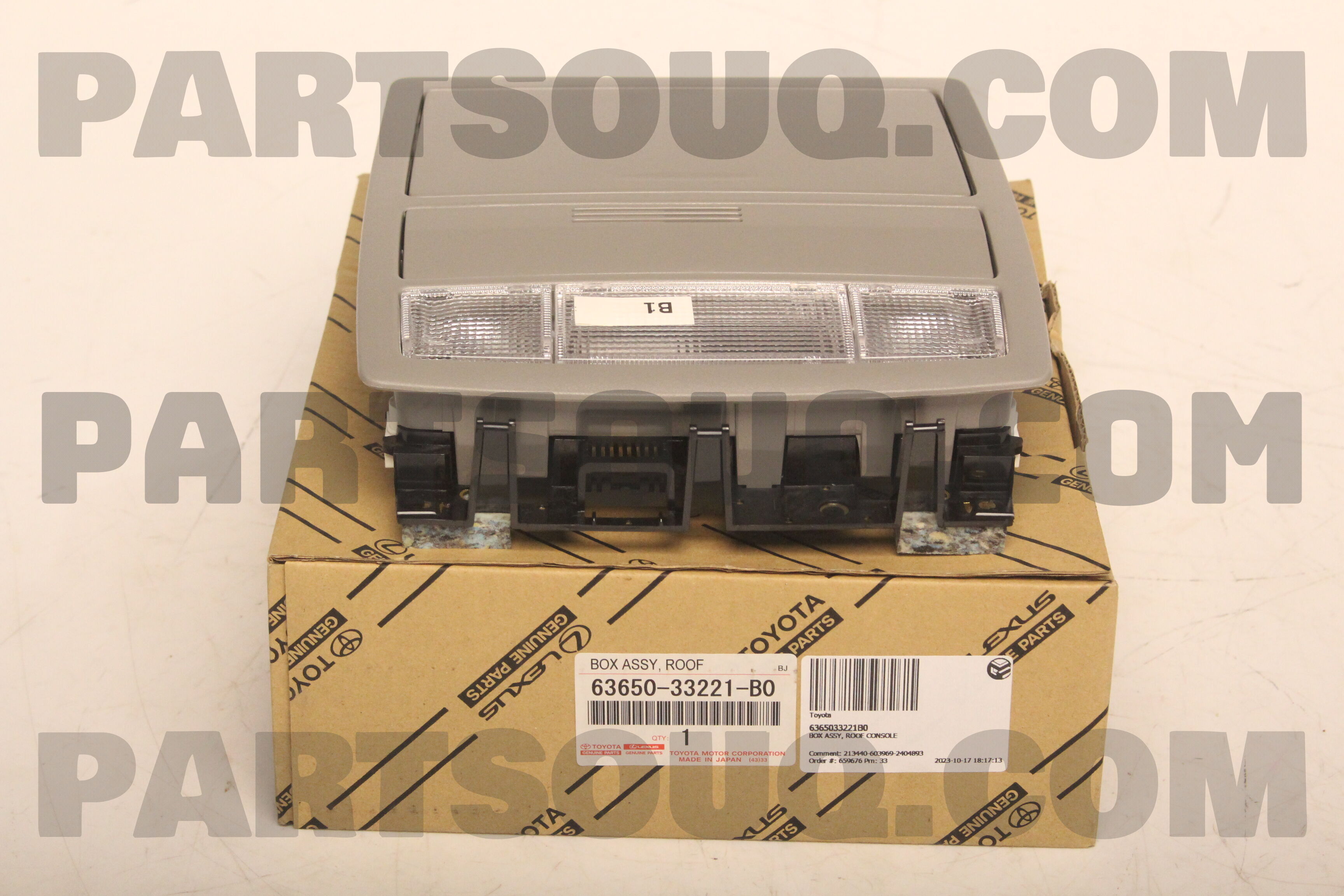 BOX ASSY, ROOF CONSOLE 6365033221B0 | Toyota Parts | PartSouq