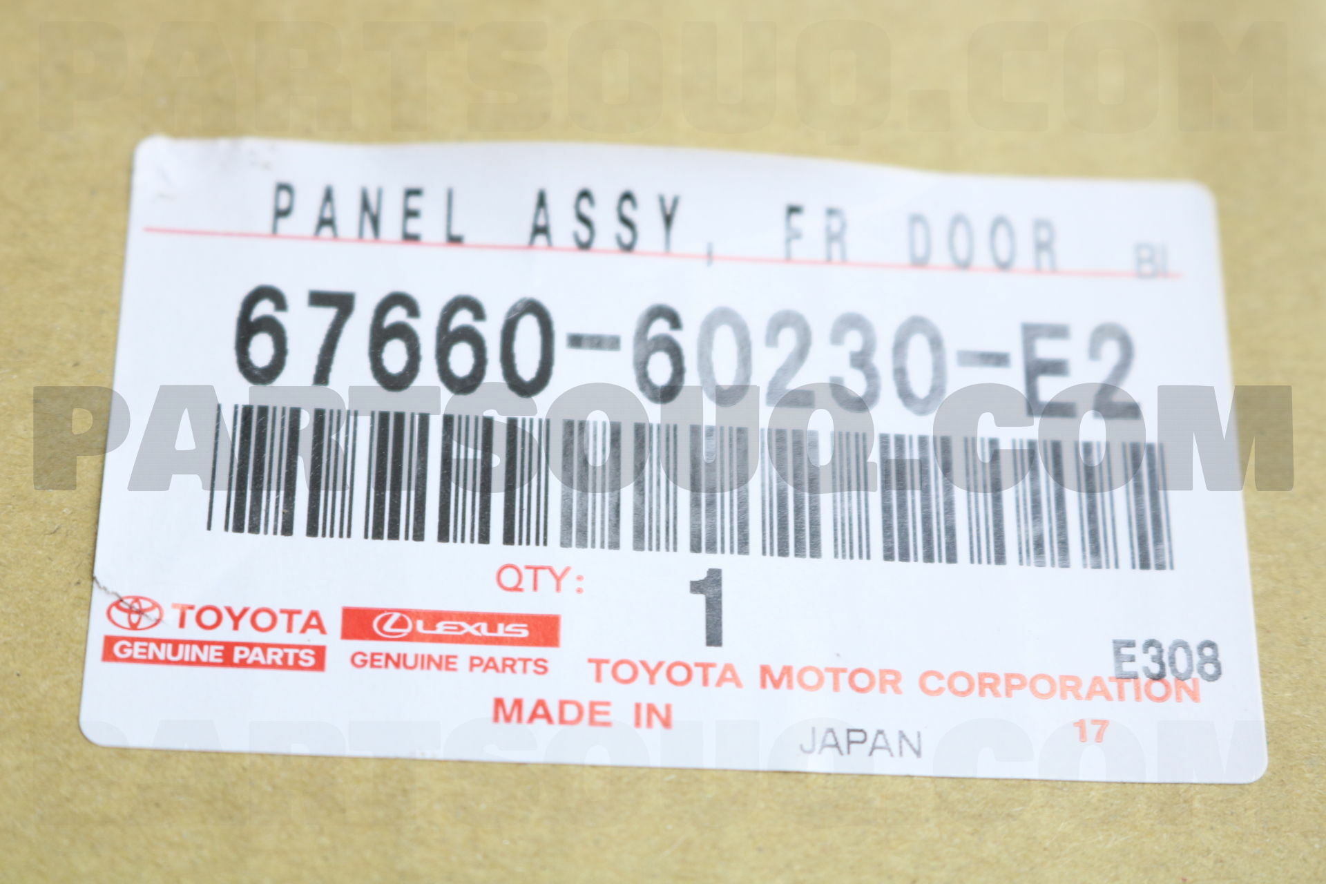 Genuine Toyota 67620-0E260-E0 Door Trim Board Genuine Toyota 67620-0E260-E0 Door Trim Board