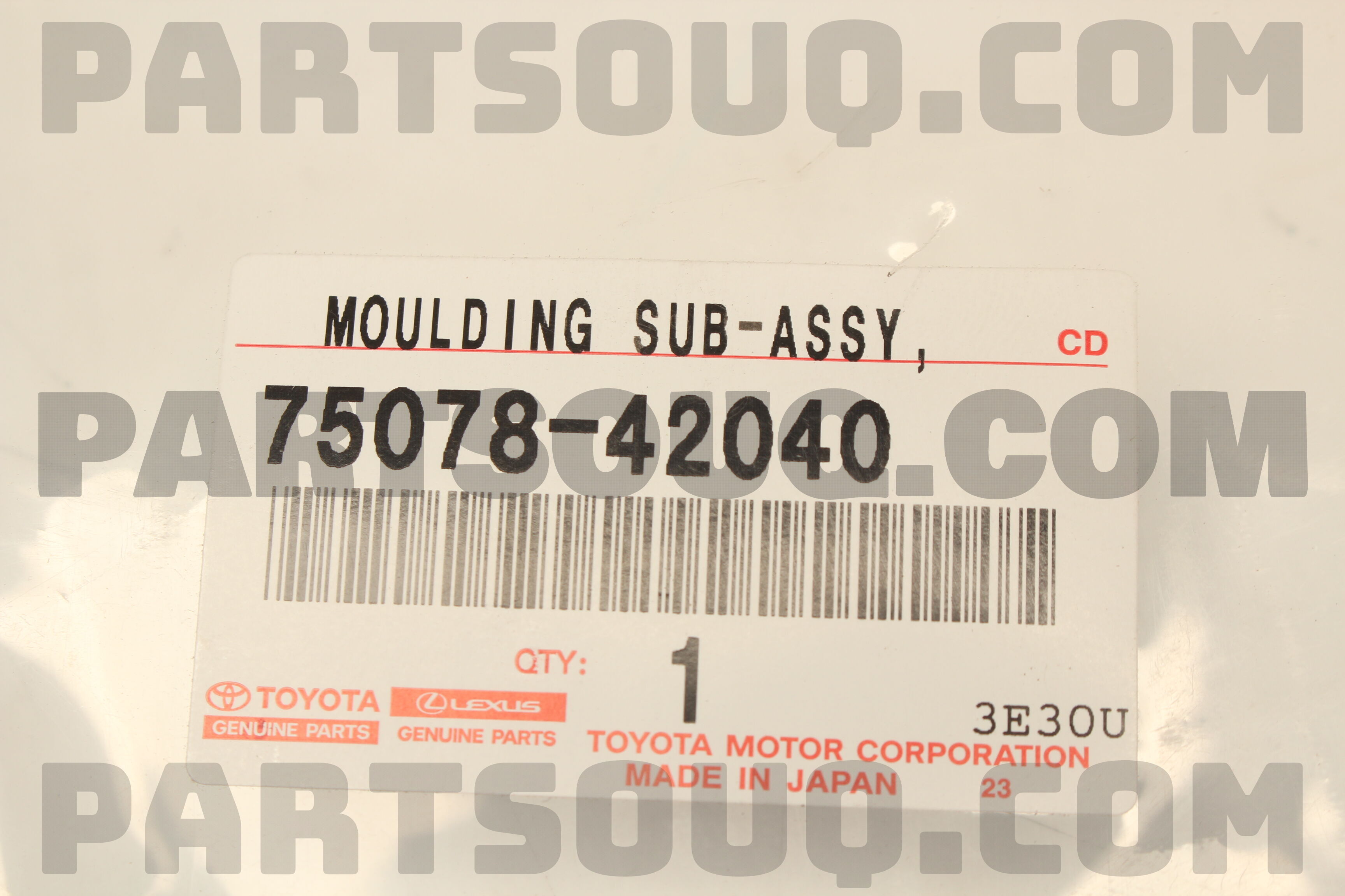 人気ブランド 海外通販 - 国内入手困難 7507842040 SUB-ASSY MOULDING | PartSouq | Parts Toyota トライアルセット・サンプル