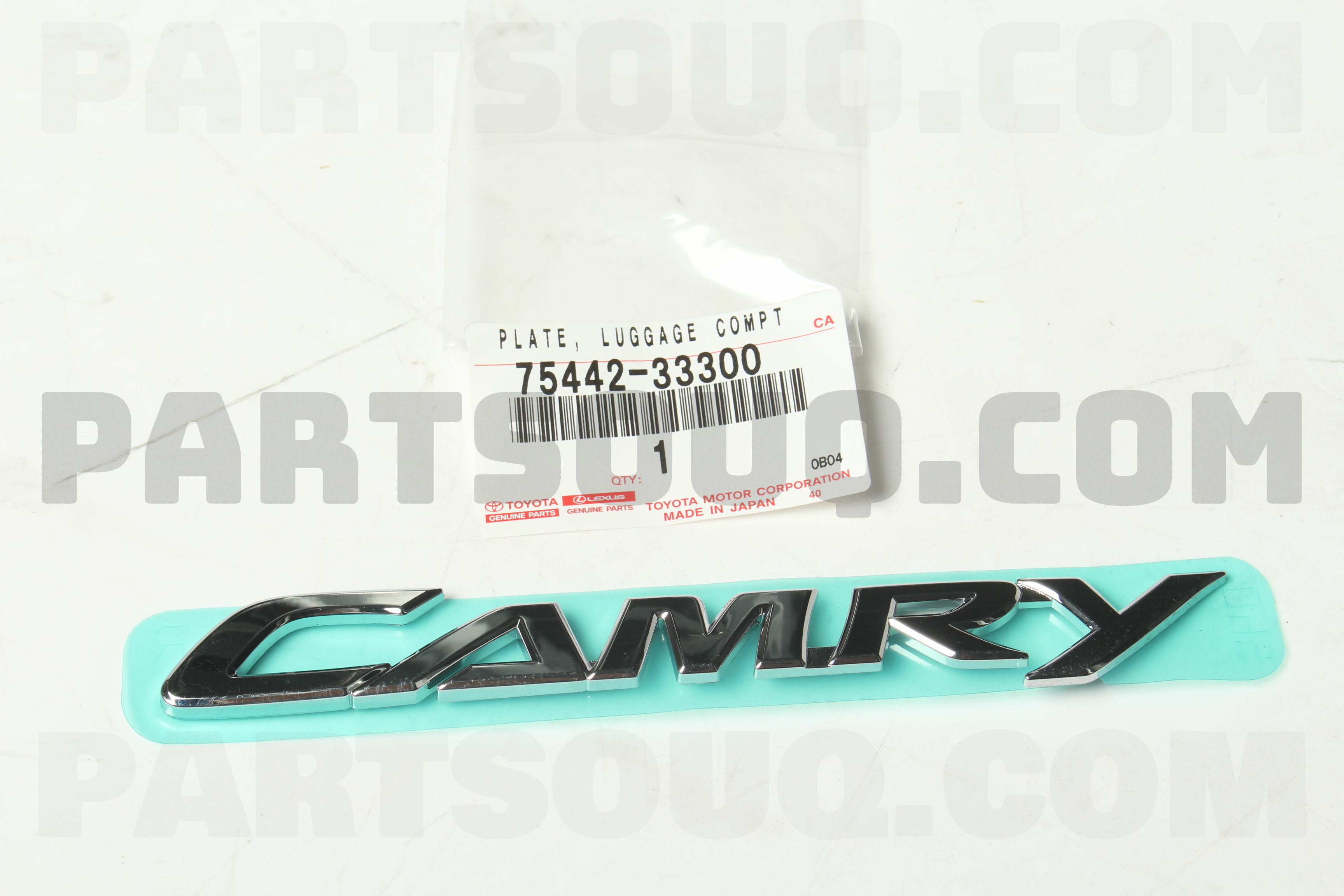 PLATE, LUGGAGE COMPARTMENT DOOR NAME, NO.2 7544233300 Toyota Parts PartSouq