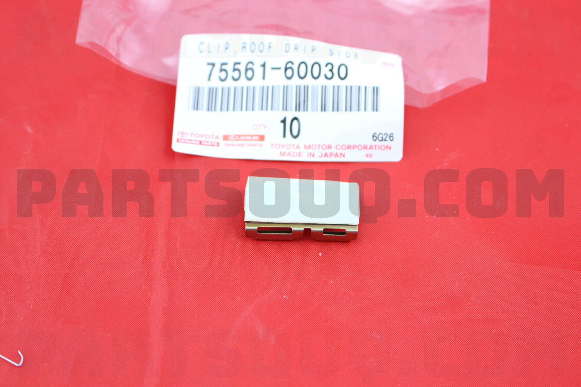CLIP, ROOF DRIP SIDE FINISH MOULDING 7556160030 | Toyota