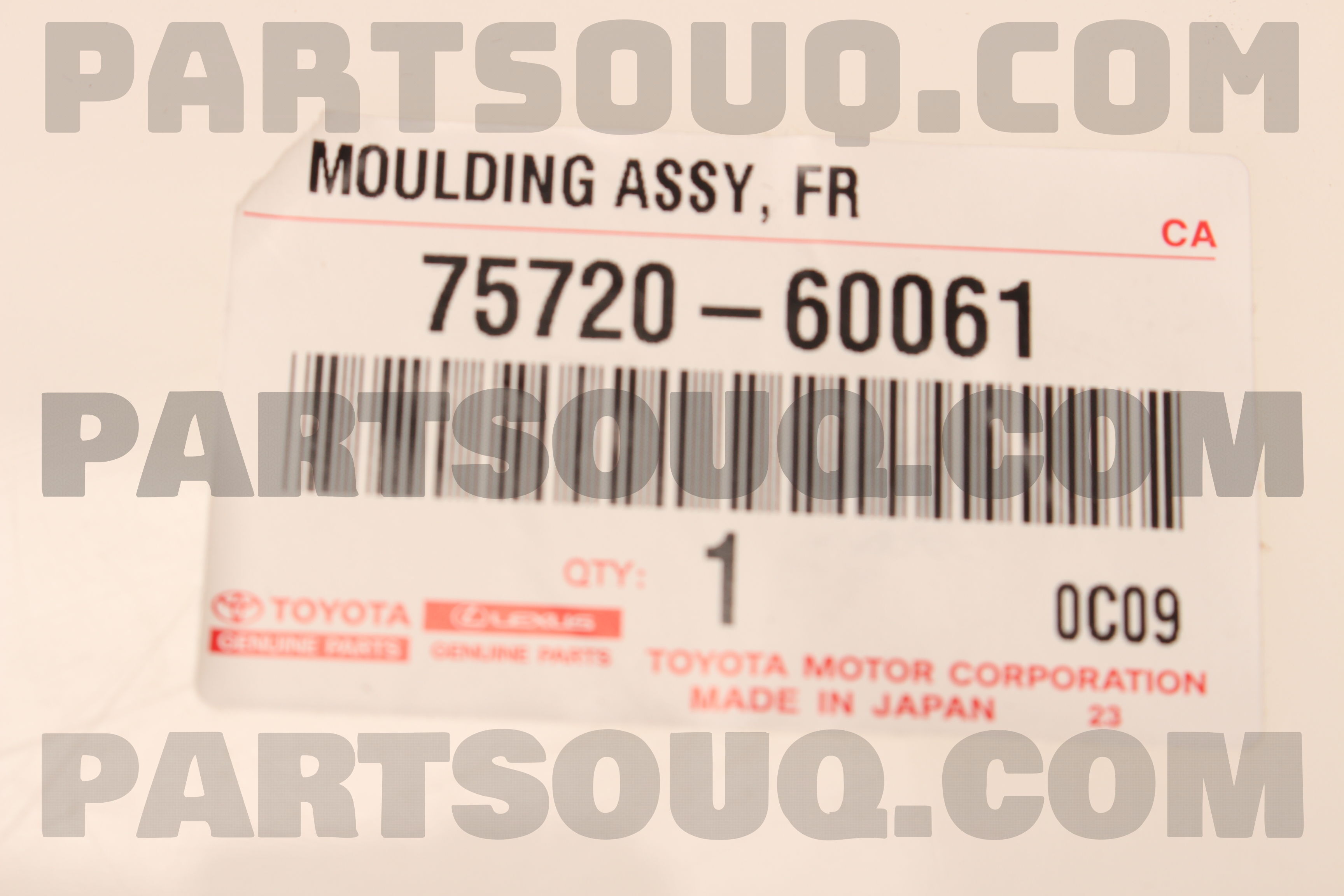 752061 Pin Code MOULDING ASSY, FRONT DOOR BELT, LH 7572060061 | Toyota Parts | PartSouq