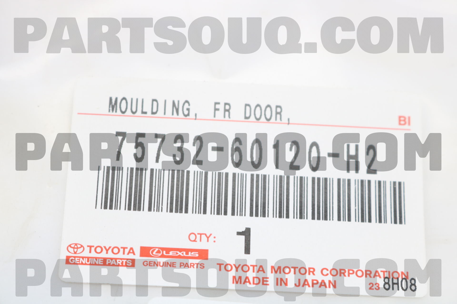 MOULDING, FRONT DOOR, OUTSIDE LH 7573260120H2 | Toyota Parts
