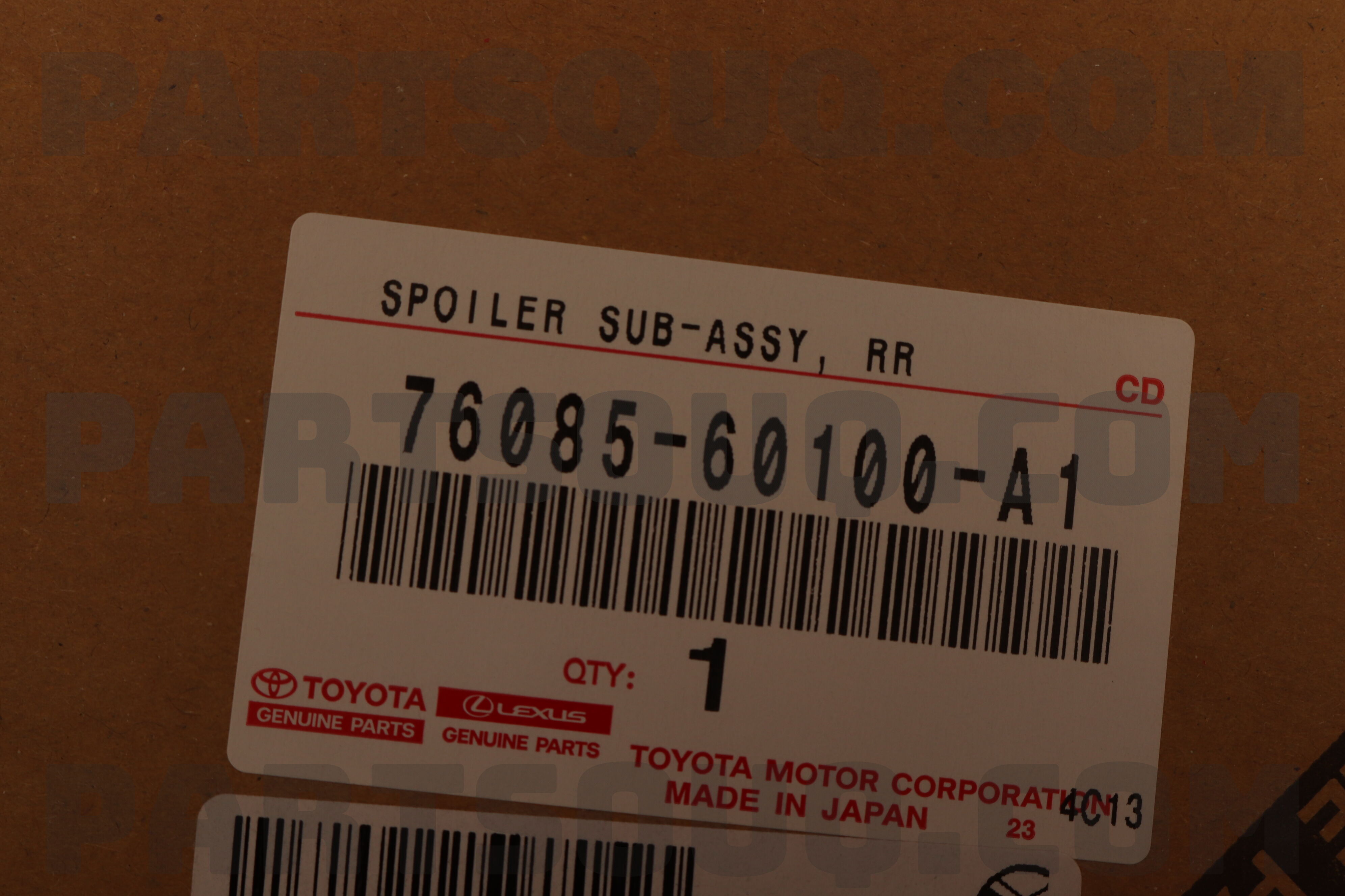 SPOILER SUB-ASSY, REAR 7608560100A1 | Toyota Parts | PartSouq