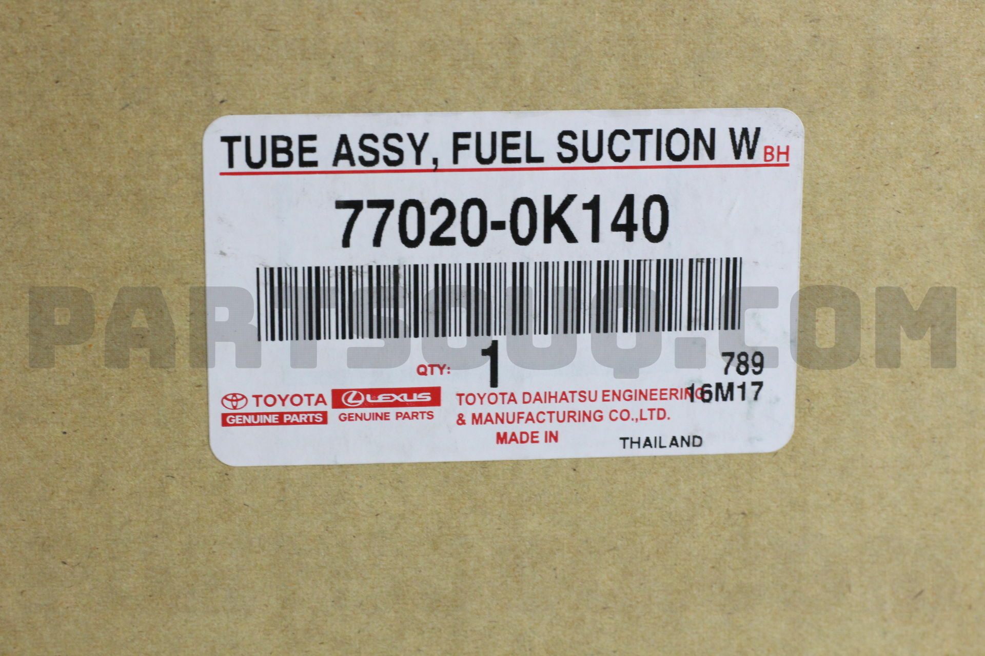 TUBE ASSY, FUEL SUCTION W/PUMP & GAGE 770200K140 | Toyota