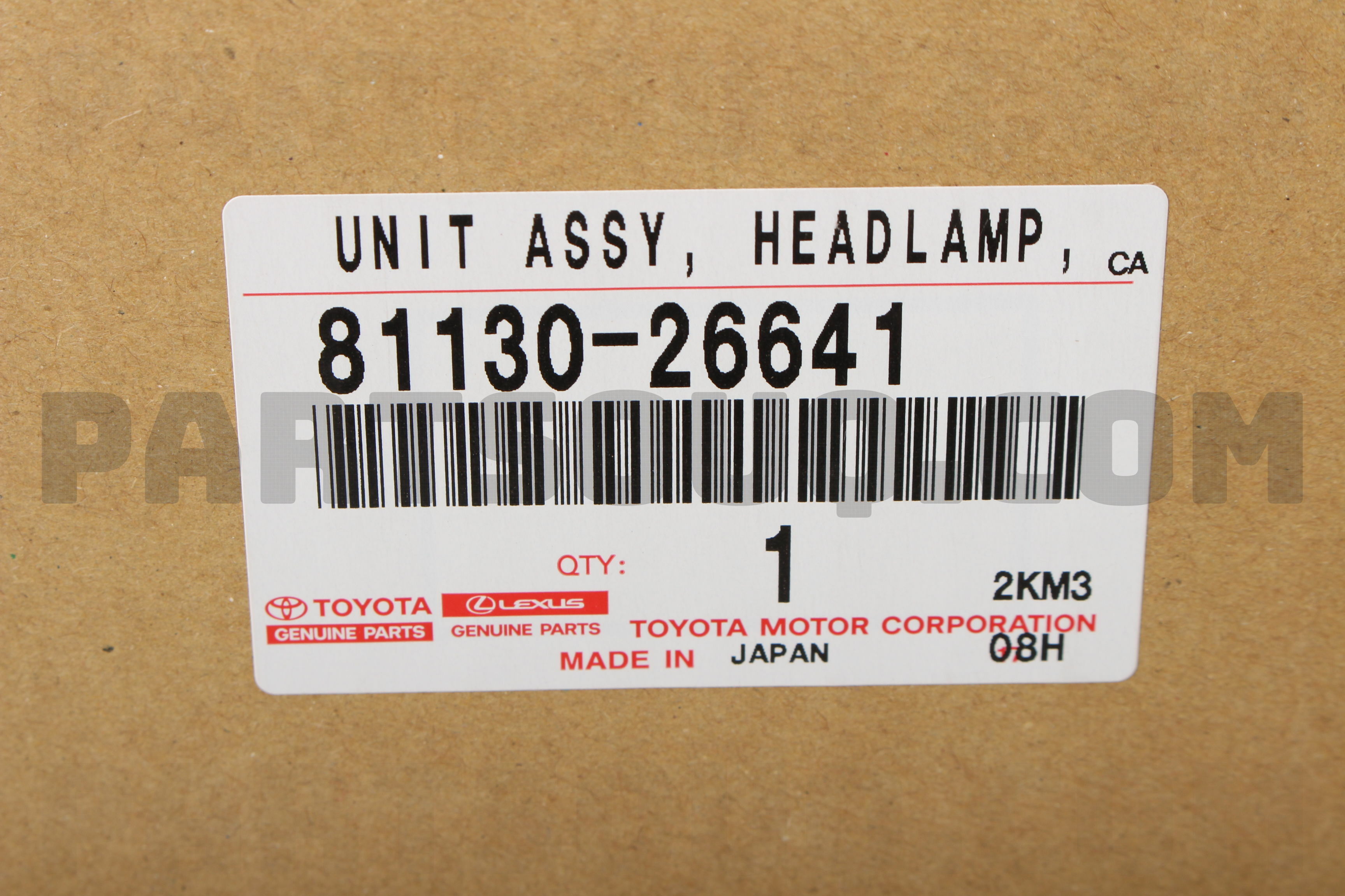 UNIT ASSY HEADLAMP 8113026641 | Toyota Parts | PartSouq UNIT ASSY HEADLAMP 8113026641 | Toyota Parts | PartSouq