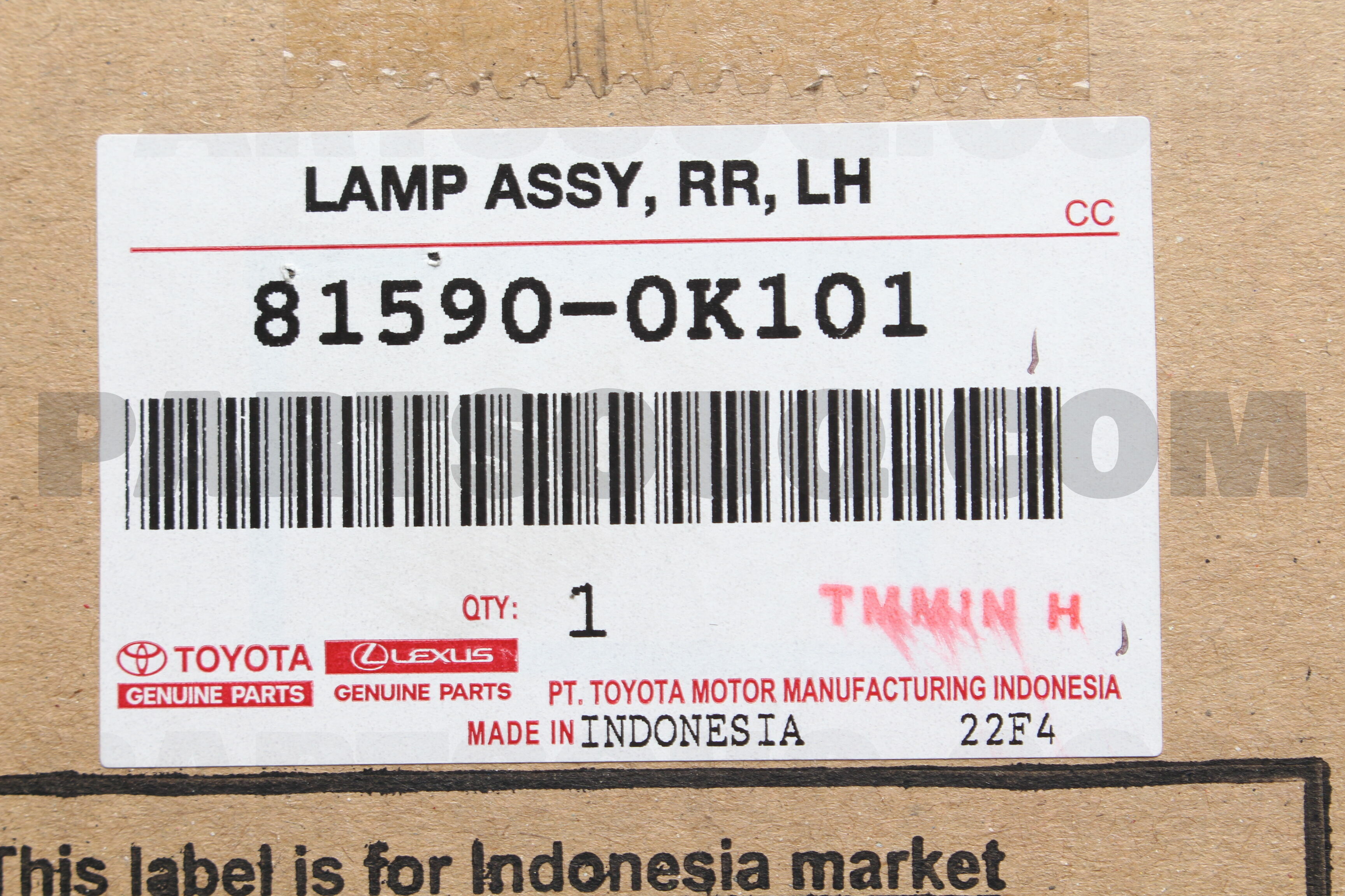 LAMP ASSY, RR, LH 81590BZ050 | Toyota Parts | PartSouq