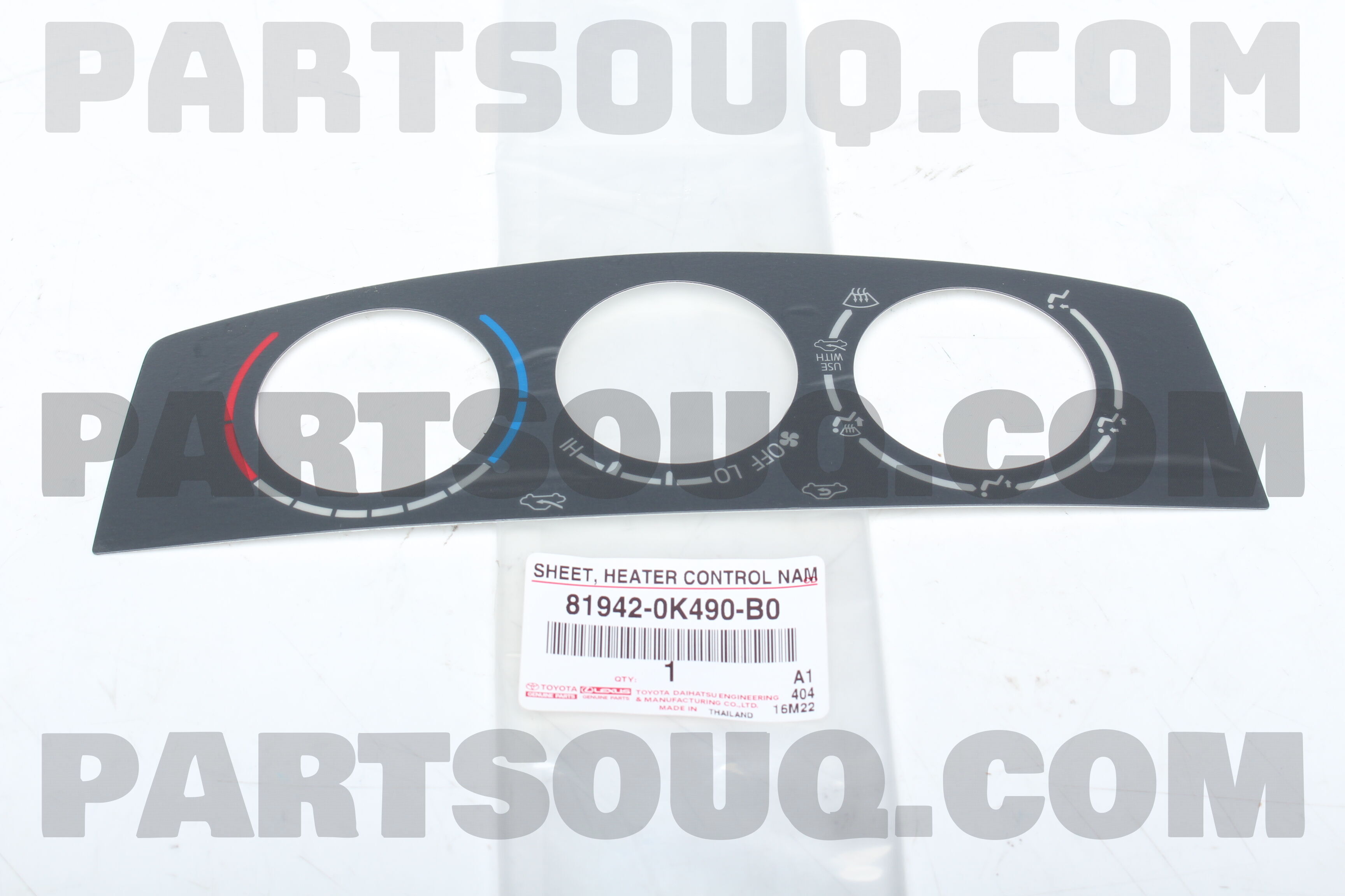 SHEET, HEATER CONTROL NAME, NO.1 819420K490B0 | Toyota Parts