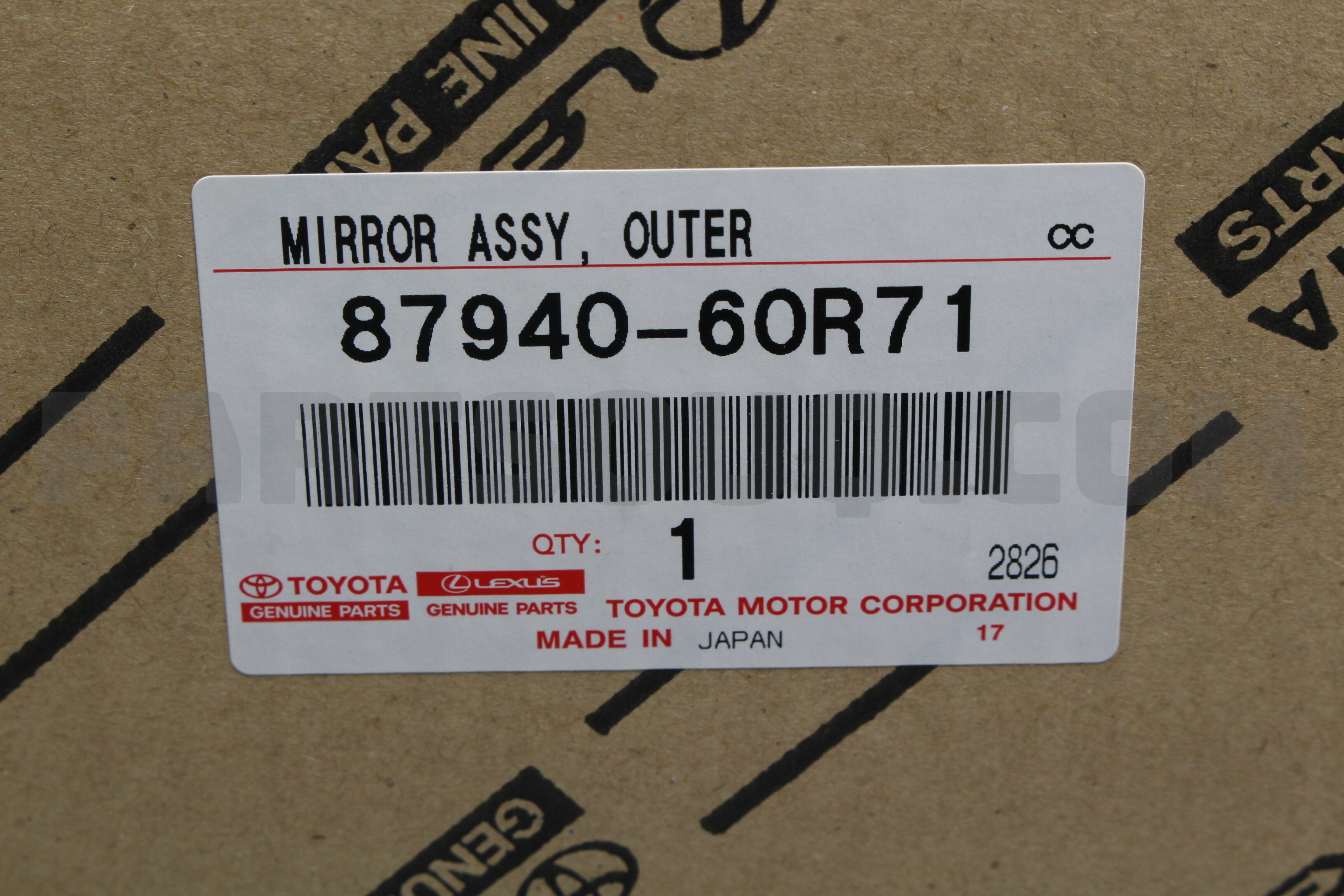 MIRROR ASSY, OUTER 8794060R71 | Toyota Parts | PartSouq