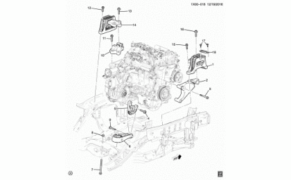 Engine & Transmission mounting (lyx / 1.5v, automatic mnk, exc all-wheel drive f48)