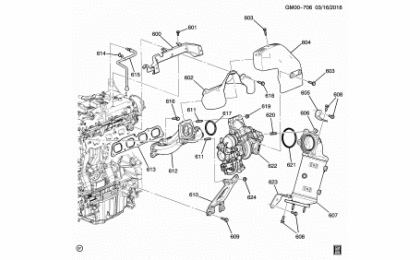 Conj motor-2.0l l4 part 6 colector de escape y piezas relacionadas (ltg / 2.0x)