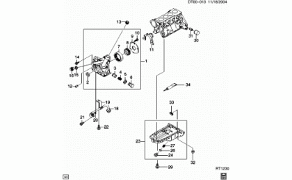 Oil pan oil pump & related parts (lxt / 1.6)